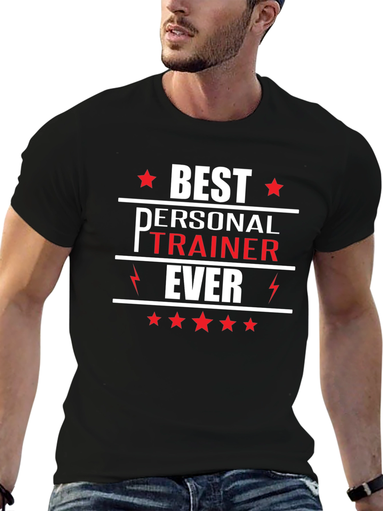 Black Best Personal Trainer Ever Graphic Tee view 6