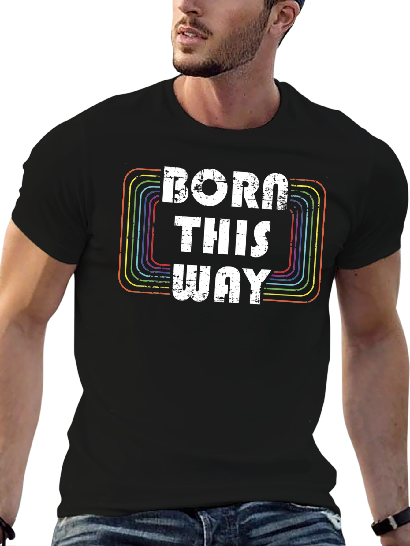 Black Born This Way Graphic T-Shirt view 6