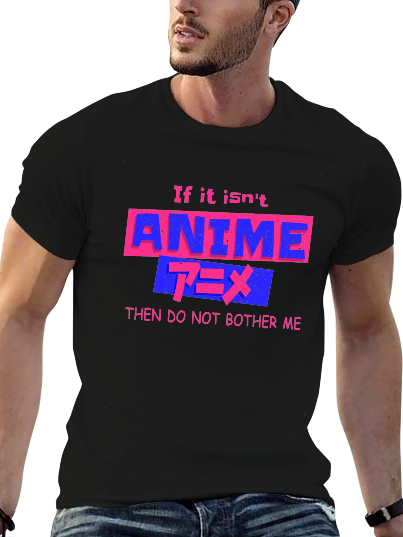 Black Anime Lover's Graphic T-Shirt - "Do Not Bother Me" view 6
