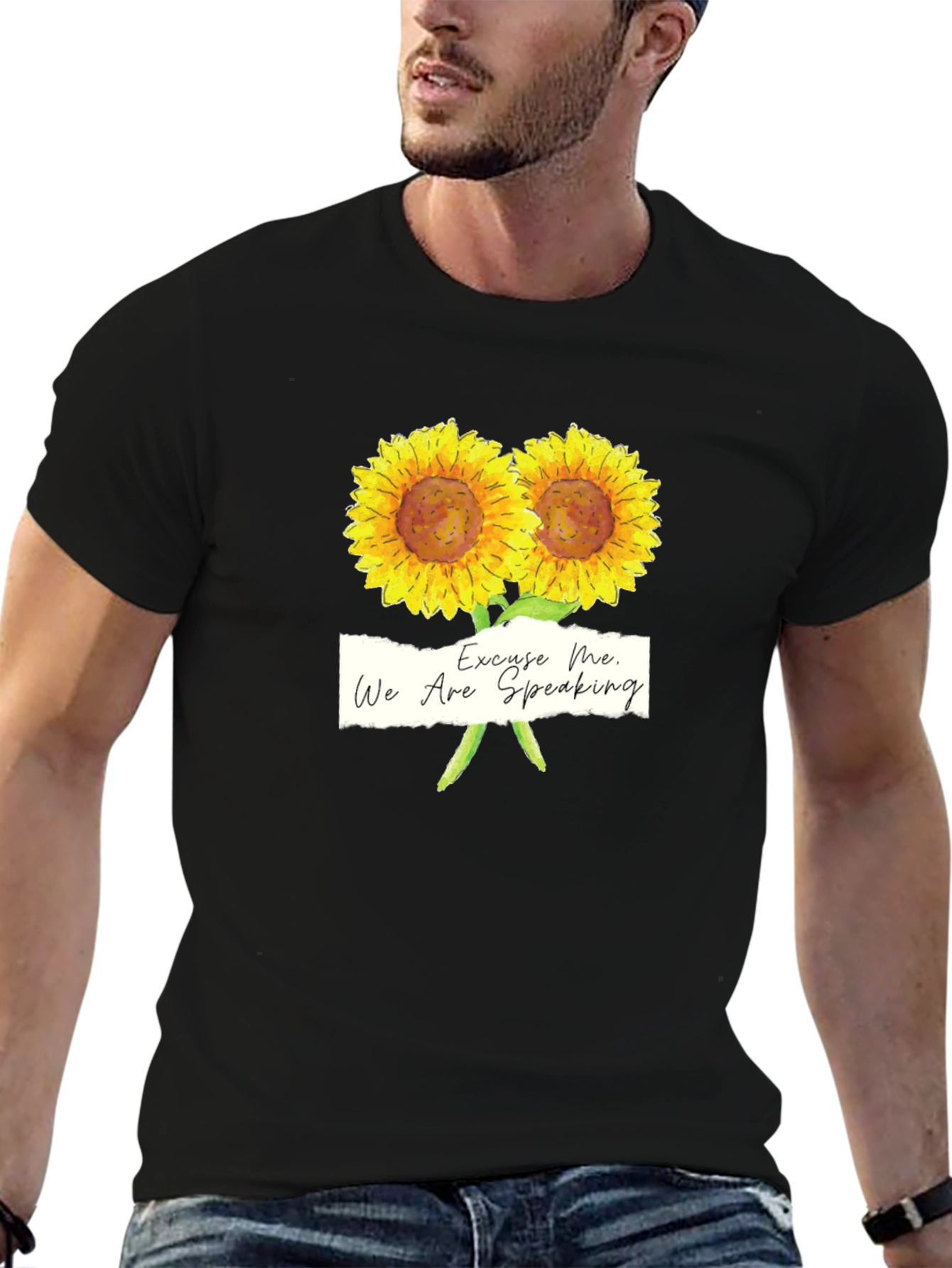 Black Excuse Me, Sunflower Graphic Tee view 6