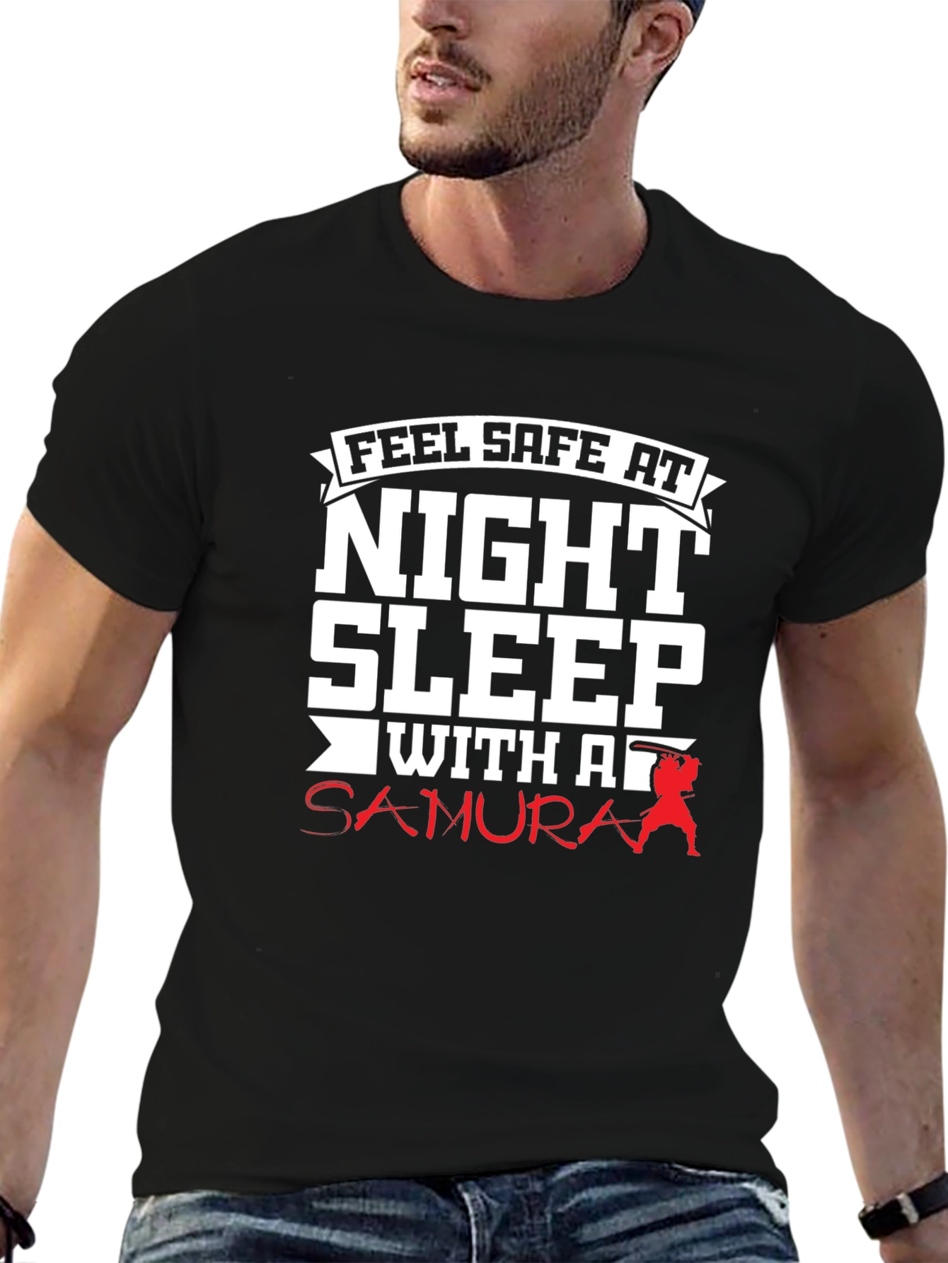 Black Feel Safe At Night T-Shirt view 6