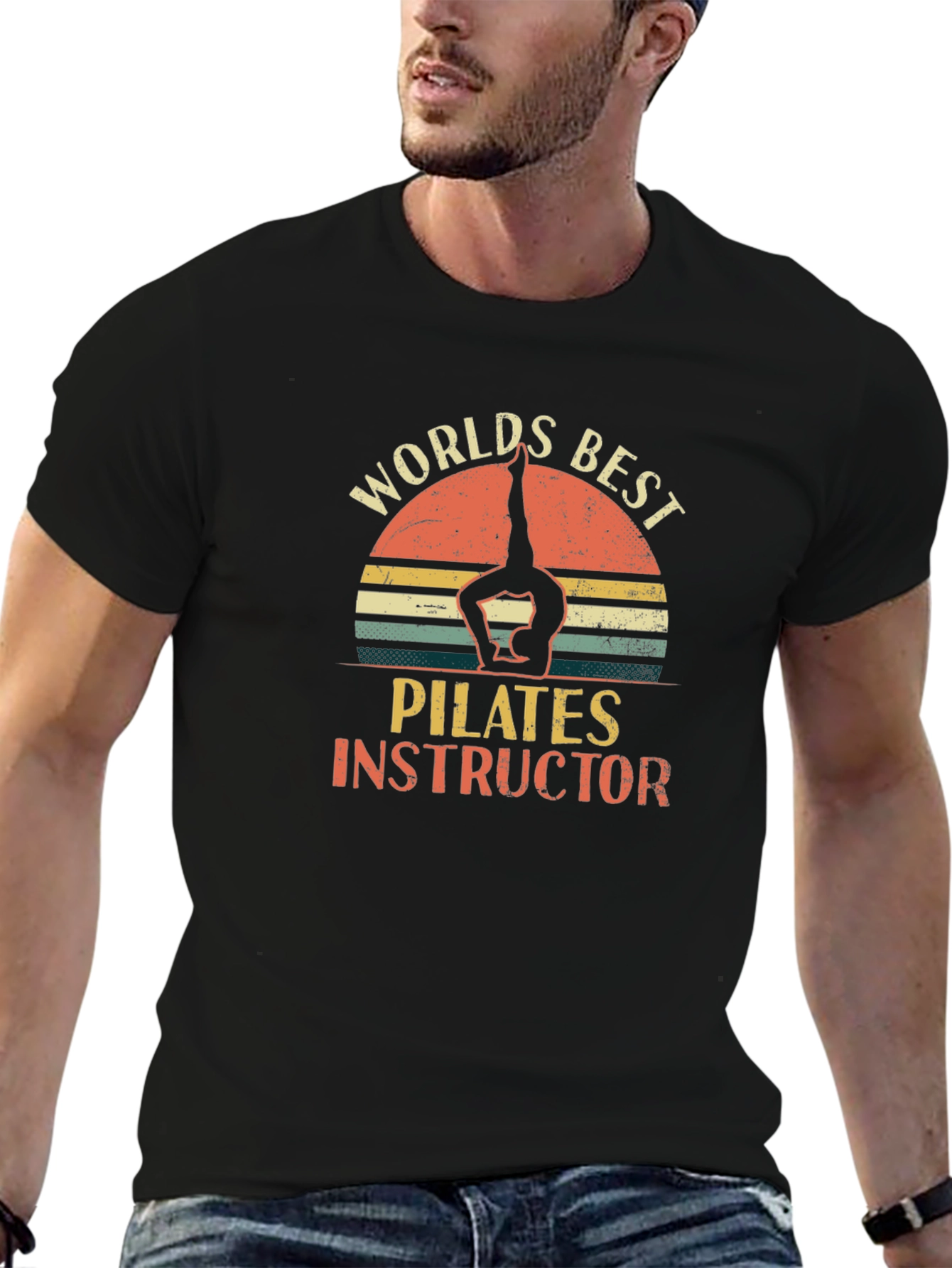 Black World's Best Pilates Instructor T-Shirt view 6