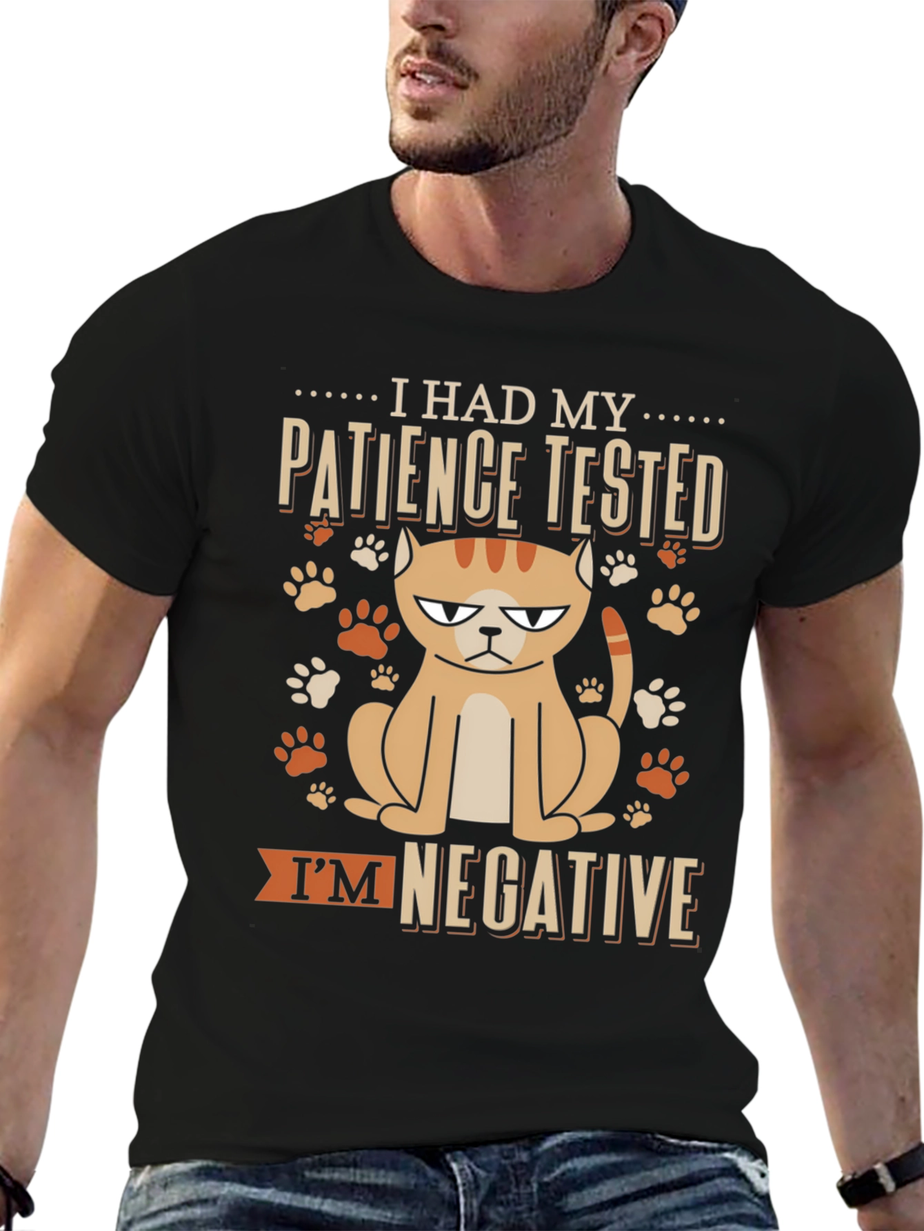 Black Patience Tested Cat Graphic Tee view 6
