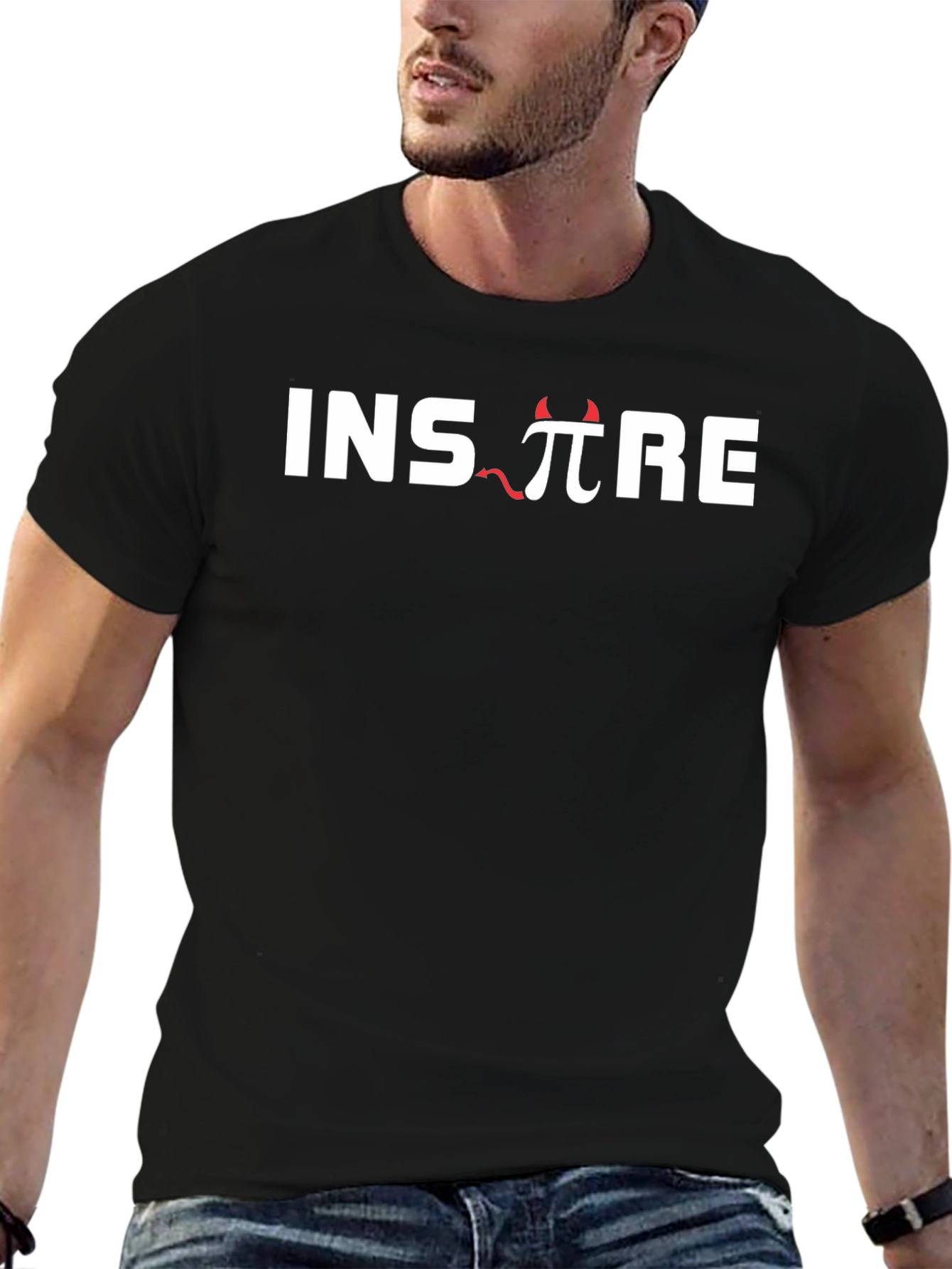Black Inspire T-Shirt - Devil Pi Design view 6