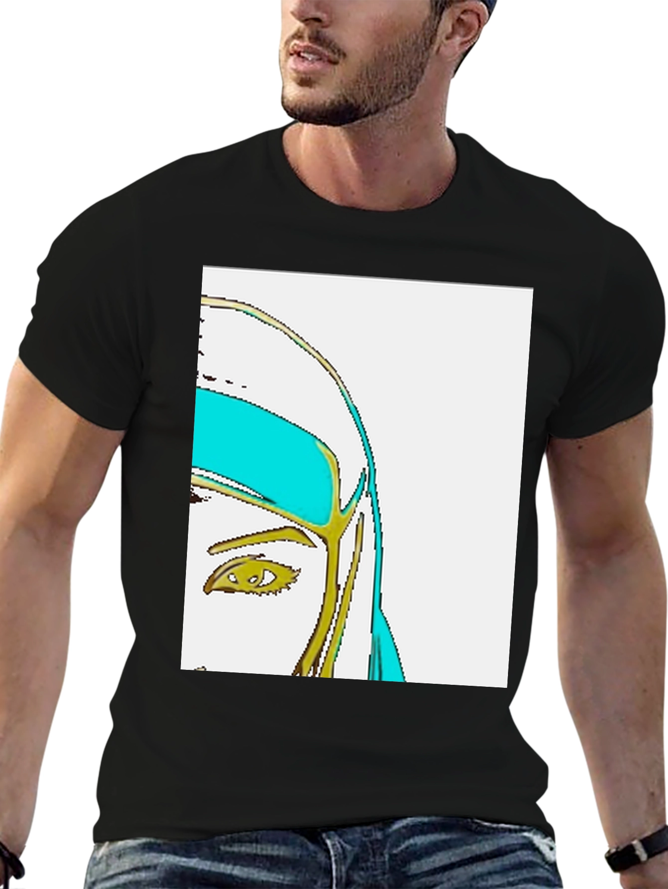 Black Abstract Virgin Mary Graphic Tee view 6