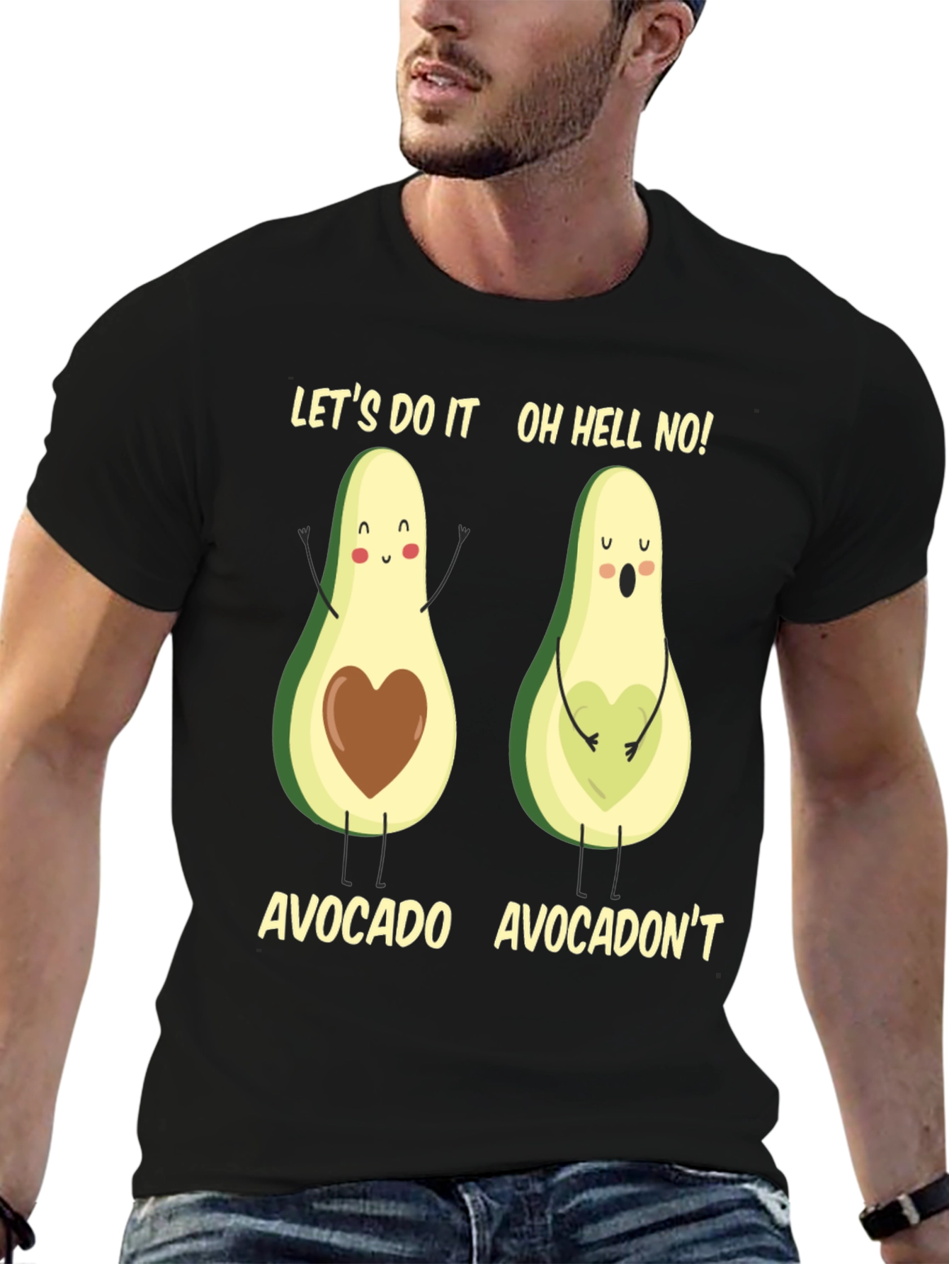 Black Avocado Pun T-Shirt: Let's Do It! Avocadon't! view 6