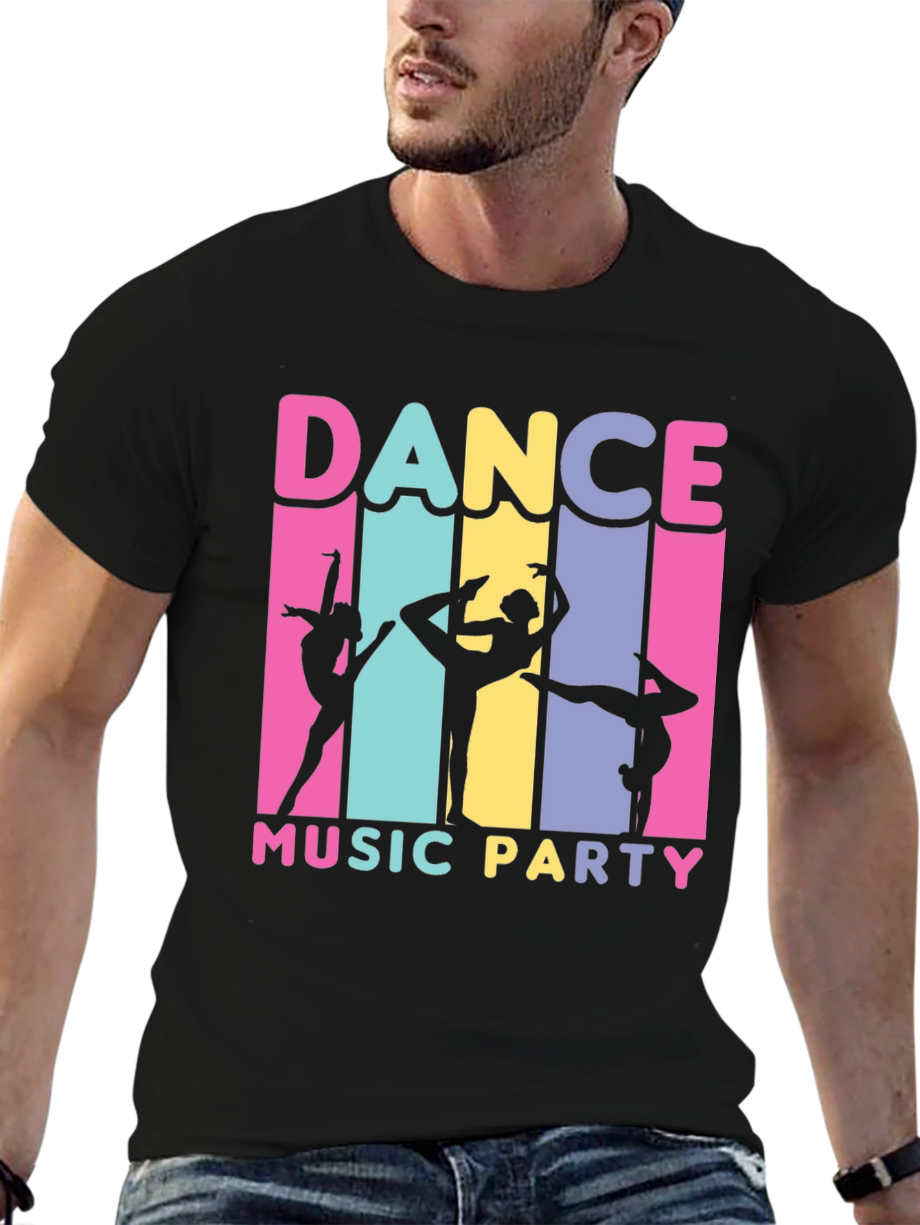 Black Dance Music Party Graphic T-Shirt view 6