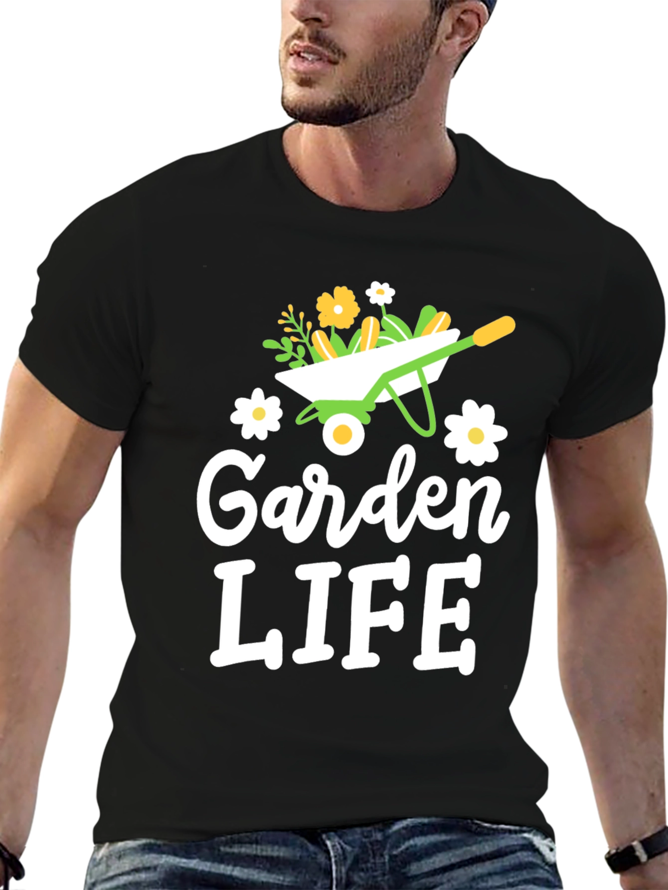 Black Garden Life Graphic Tee - Gardening Lover's T-Shirt view 6