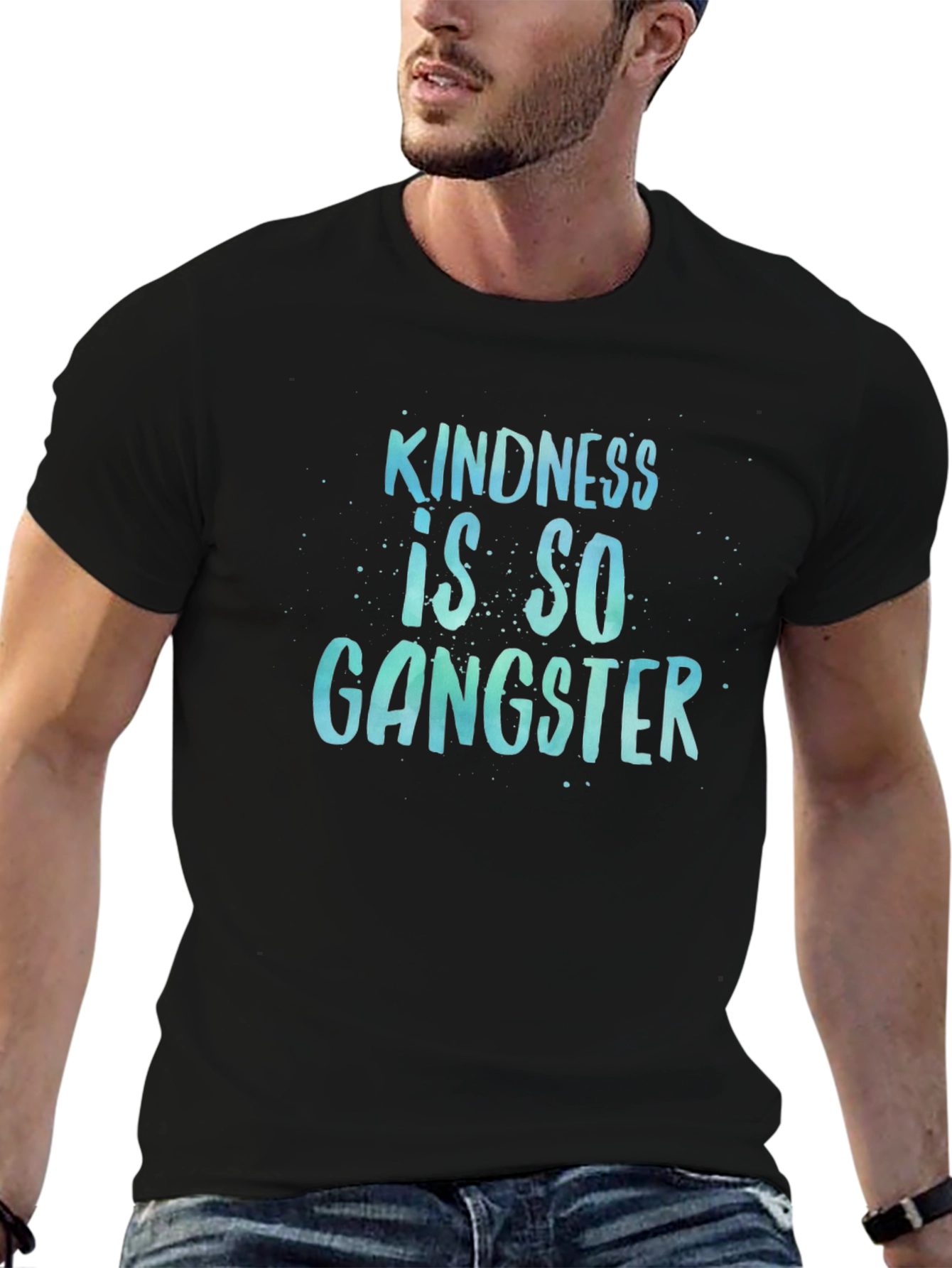 Black Kindness is So Gangster Black T-Shirt view 6