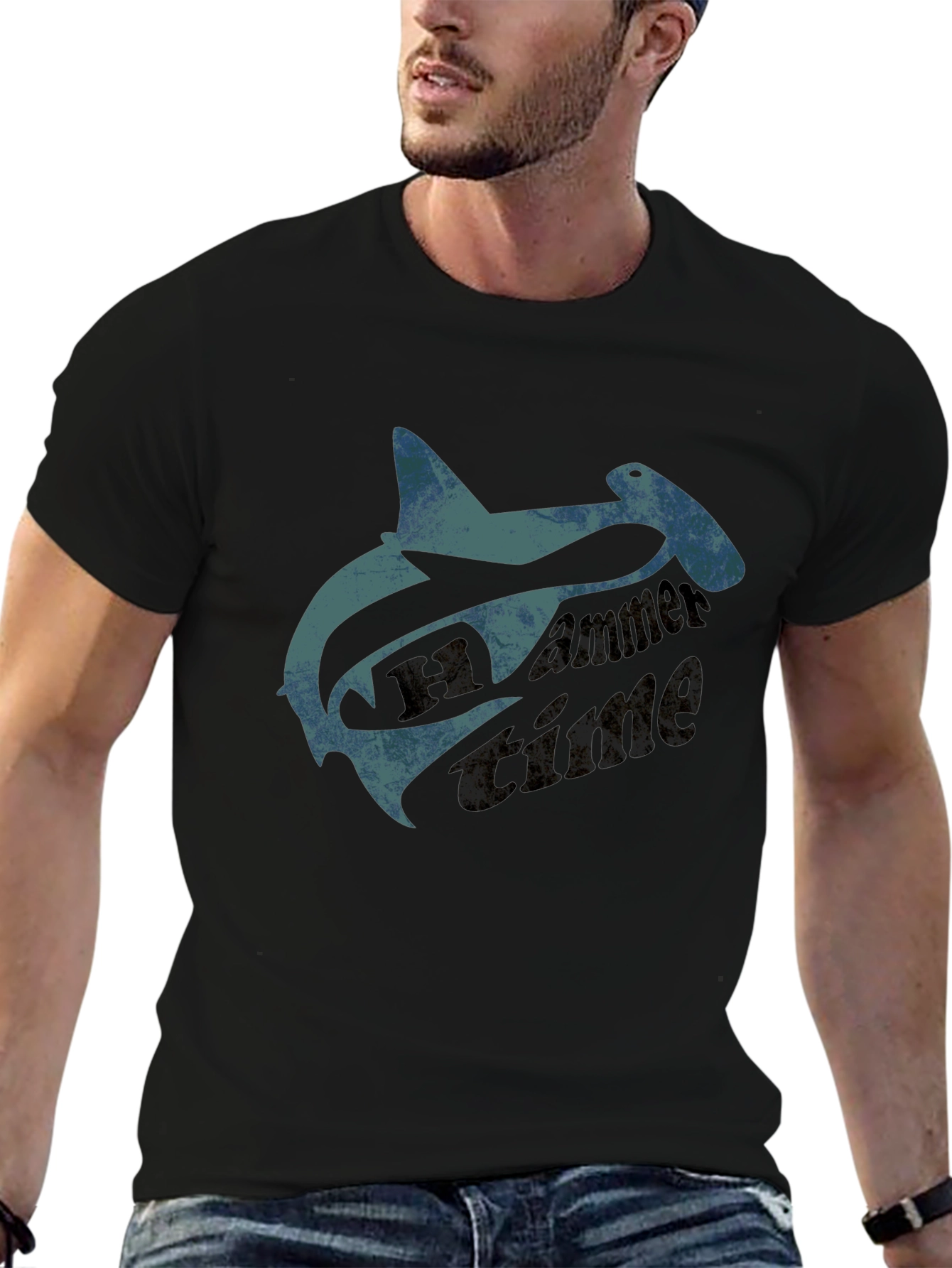 Black Hammerhead Shark T-Shirt - Cool Graphic Tee view 6