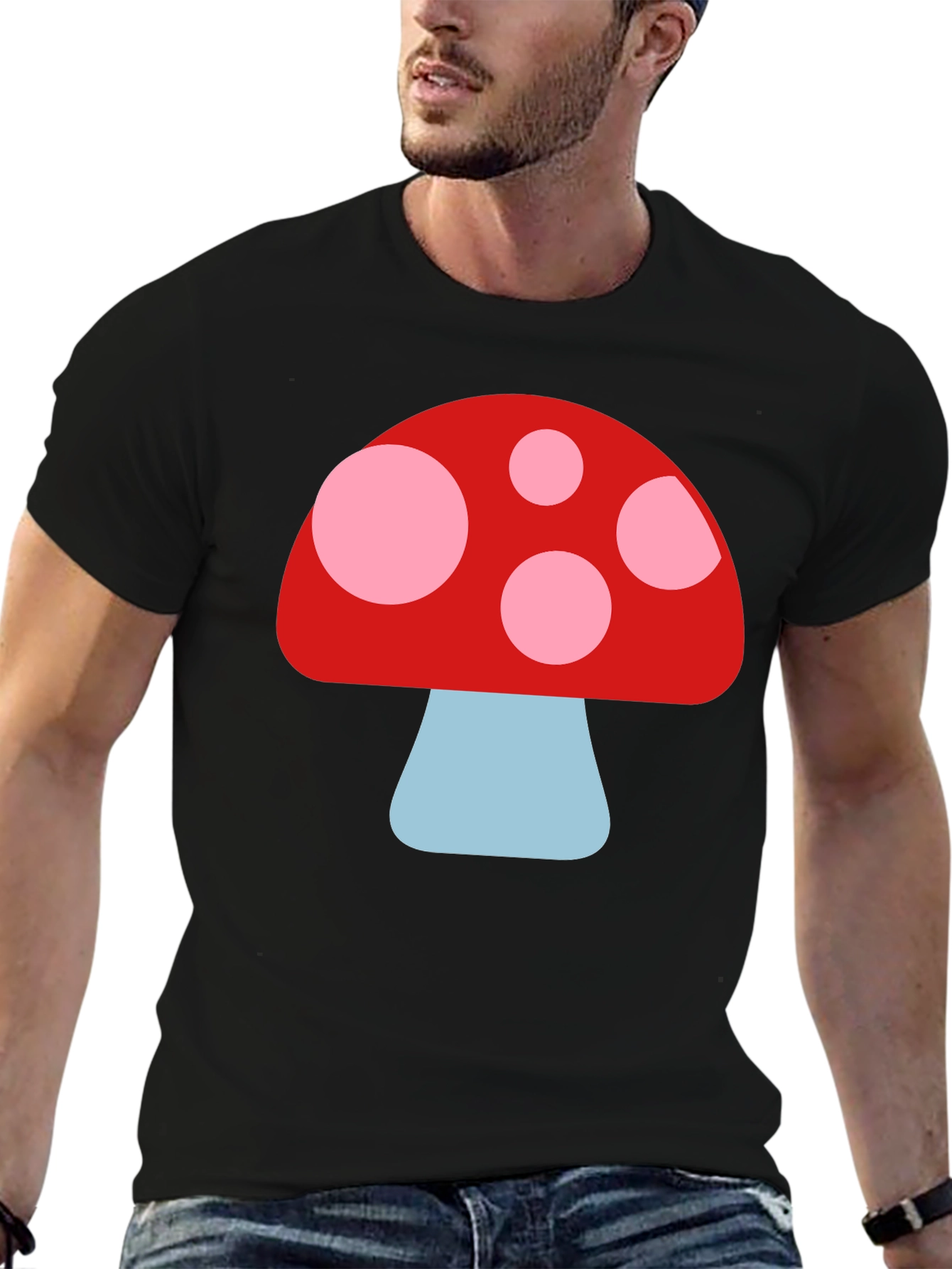Black Mushroom Graphic Tee - Fun, Unique Design view 6