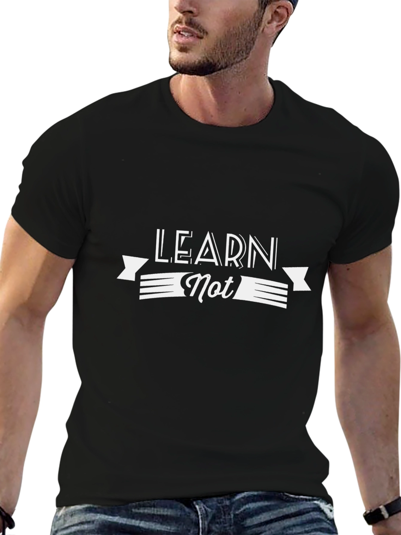 Black Learn Not T-Shirt - Stylish Graphic Tee view 6