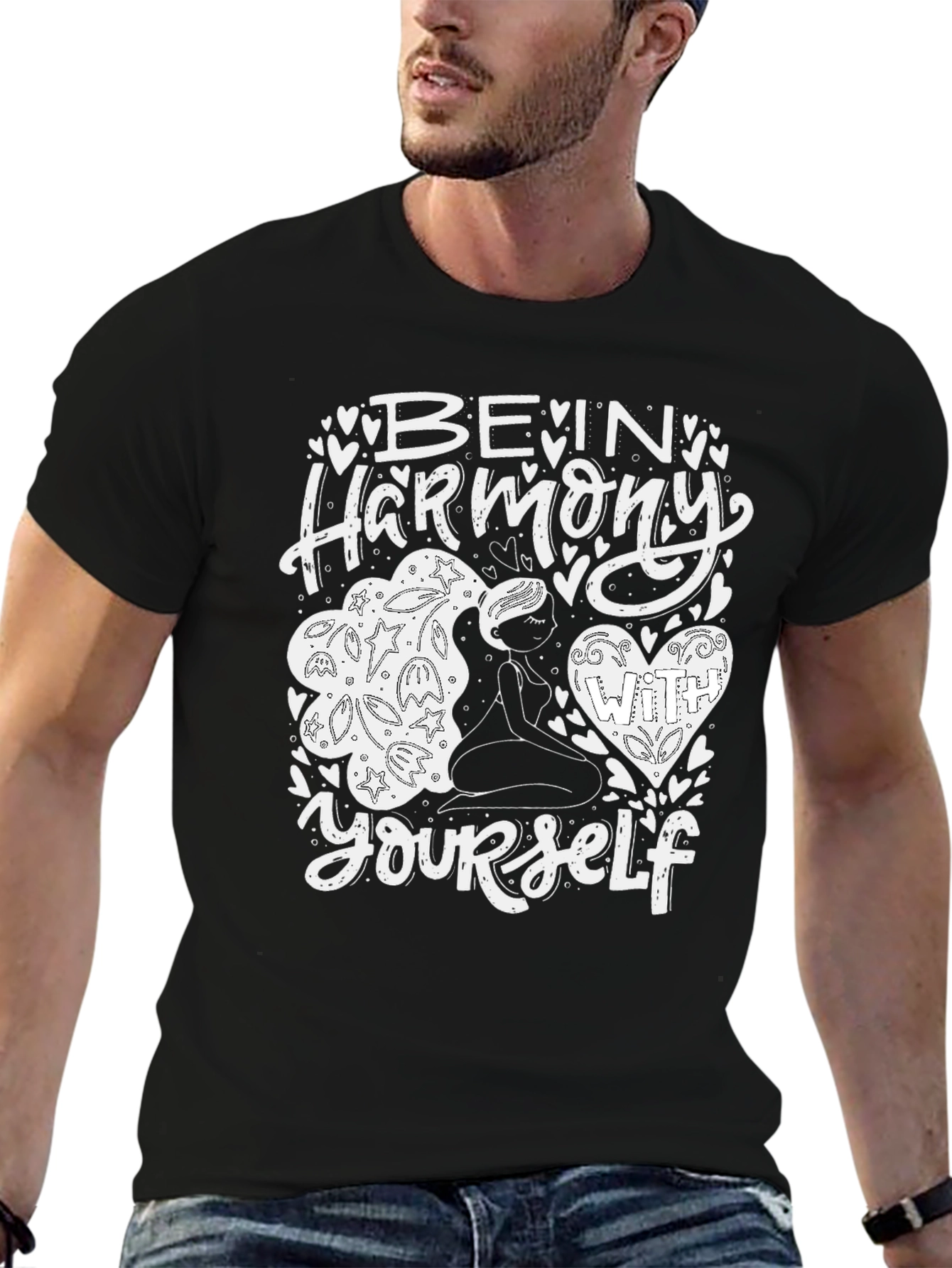 Black Harmony T-Shirt: Be In Harmony With Yourself view 6