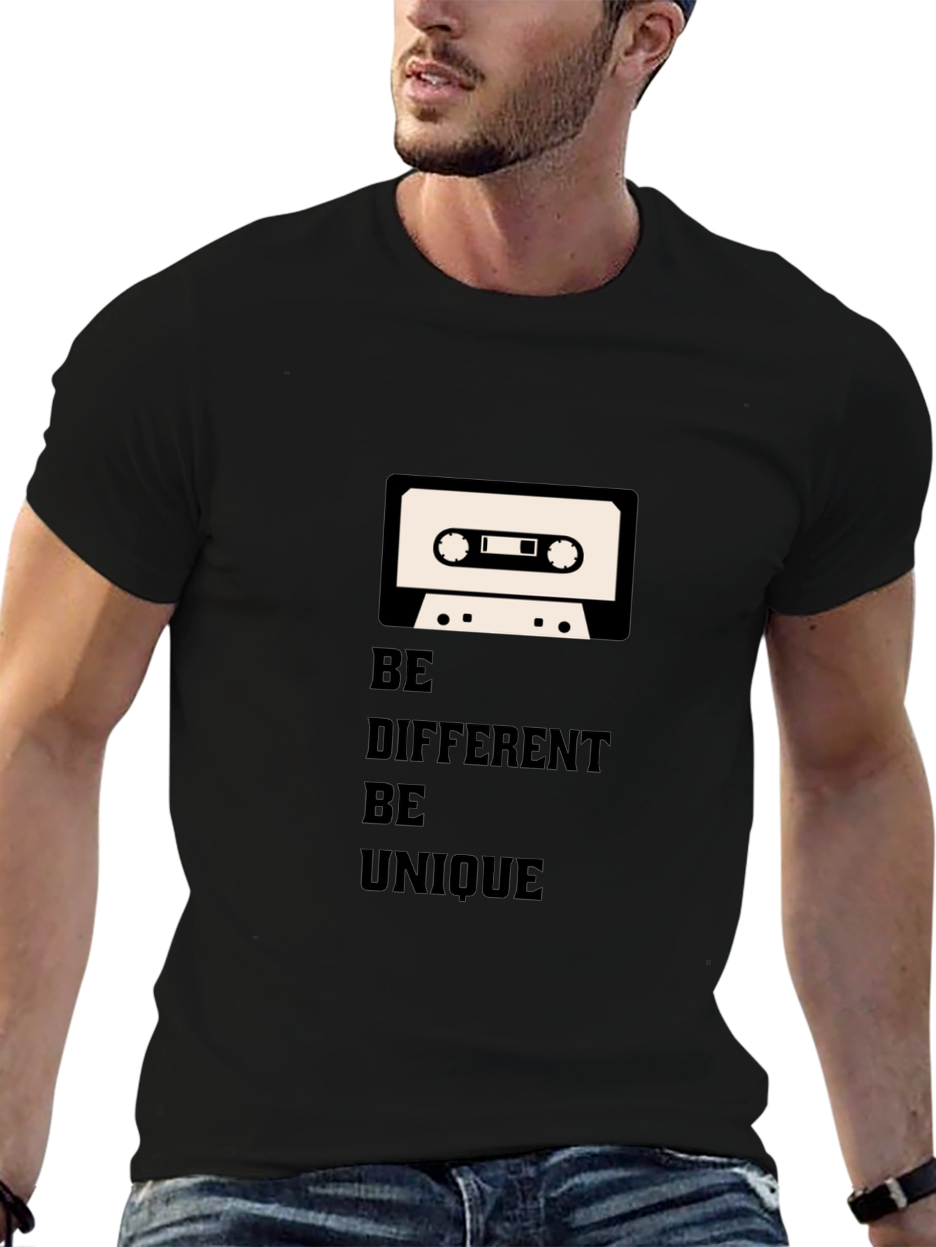 Black Be Different Graphic T-Shirt view 6