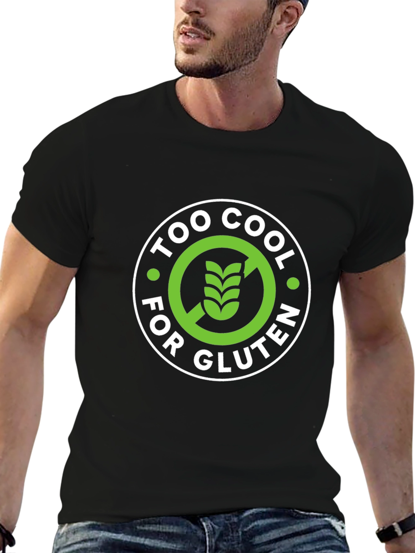 Black Too Cool for Gluten Black T-Shirt view 6