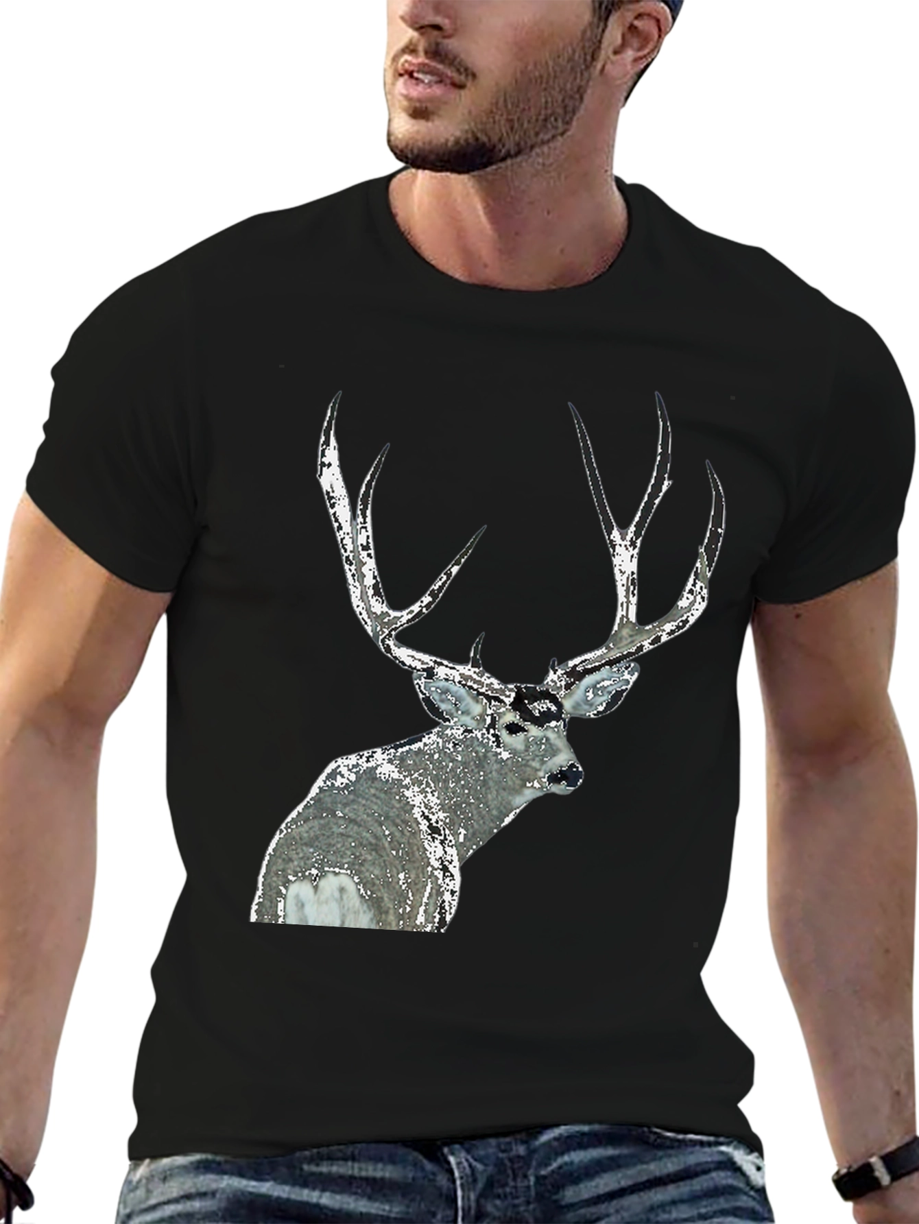 Black Deer Graphic Tee - Black Short Sleeve view 6