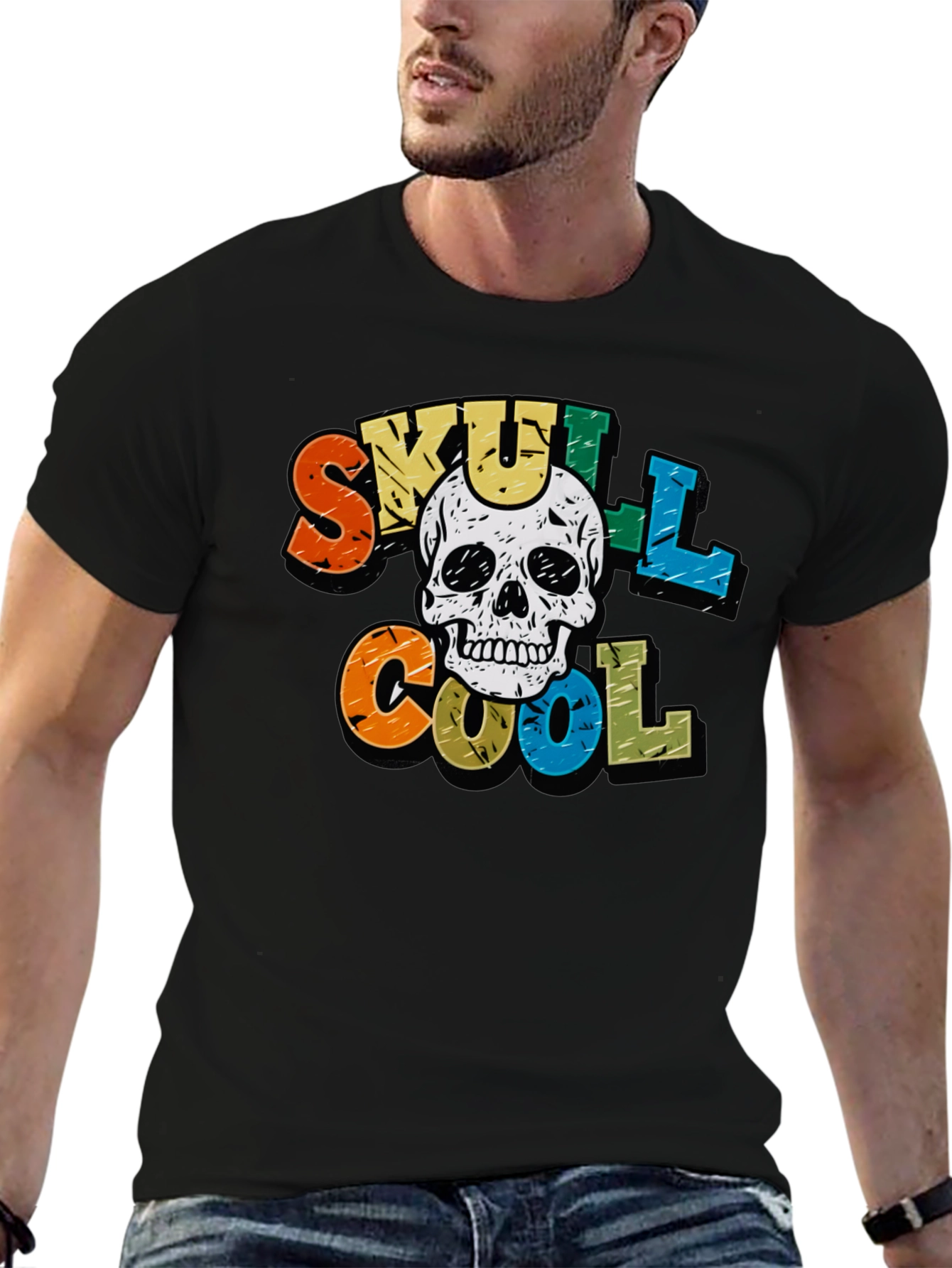 Black Skull Cool Graphic T-Shirt view 6