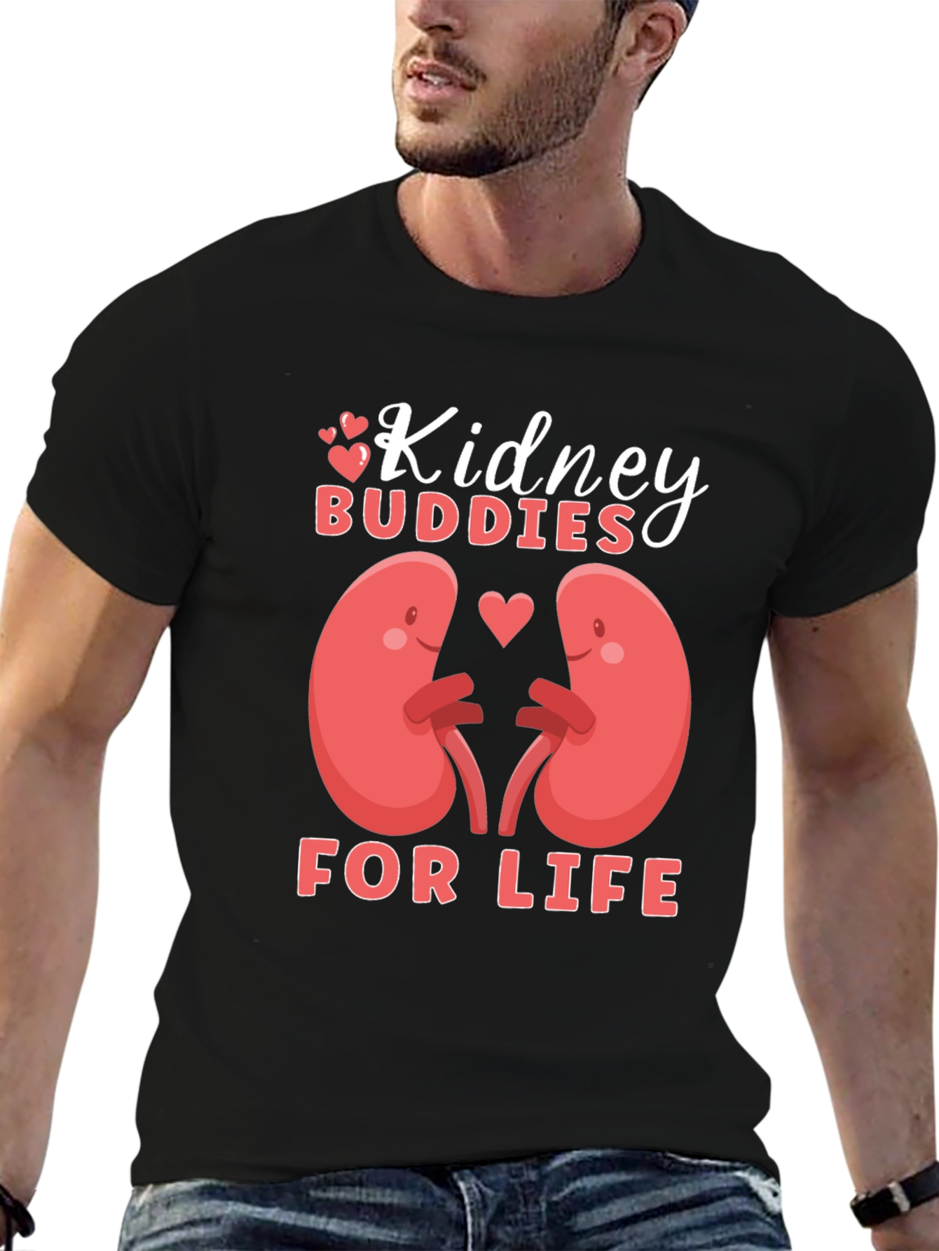 Black Kidney Buddies T-Shirt: For Life view 6