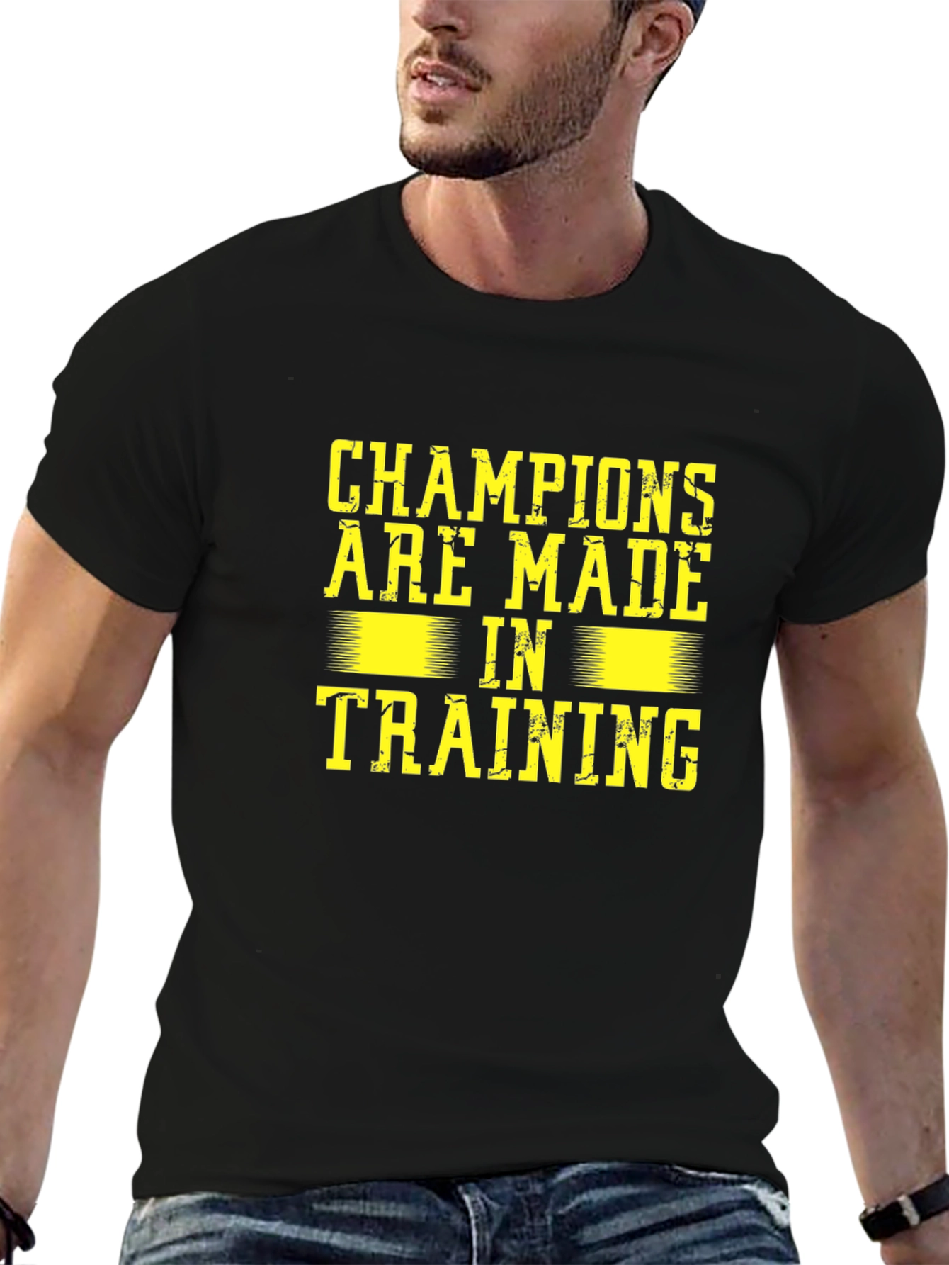 Black Champions Training Graphic Tee - Black view 6