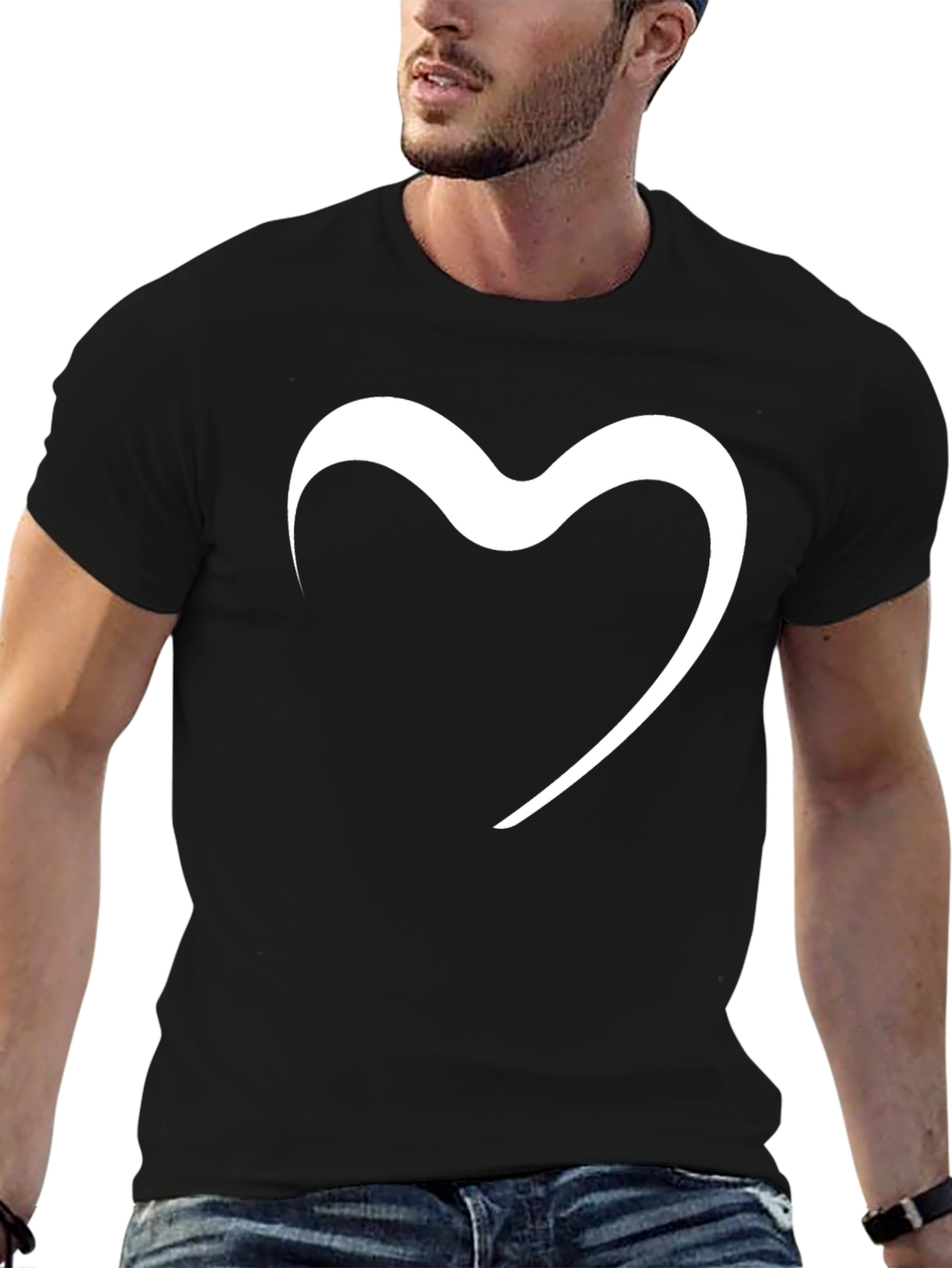 Black Heart Graphic Black T-Shirt view 6