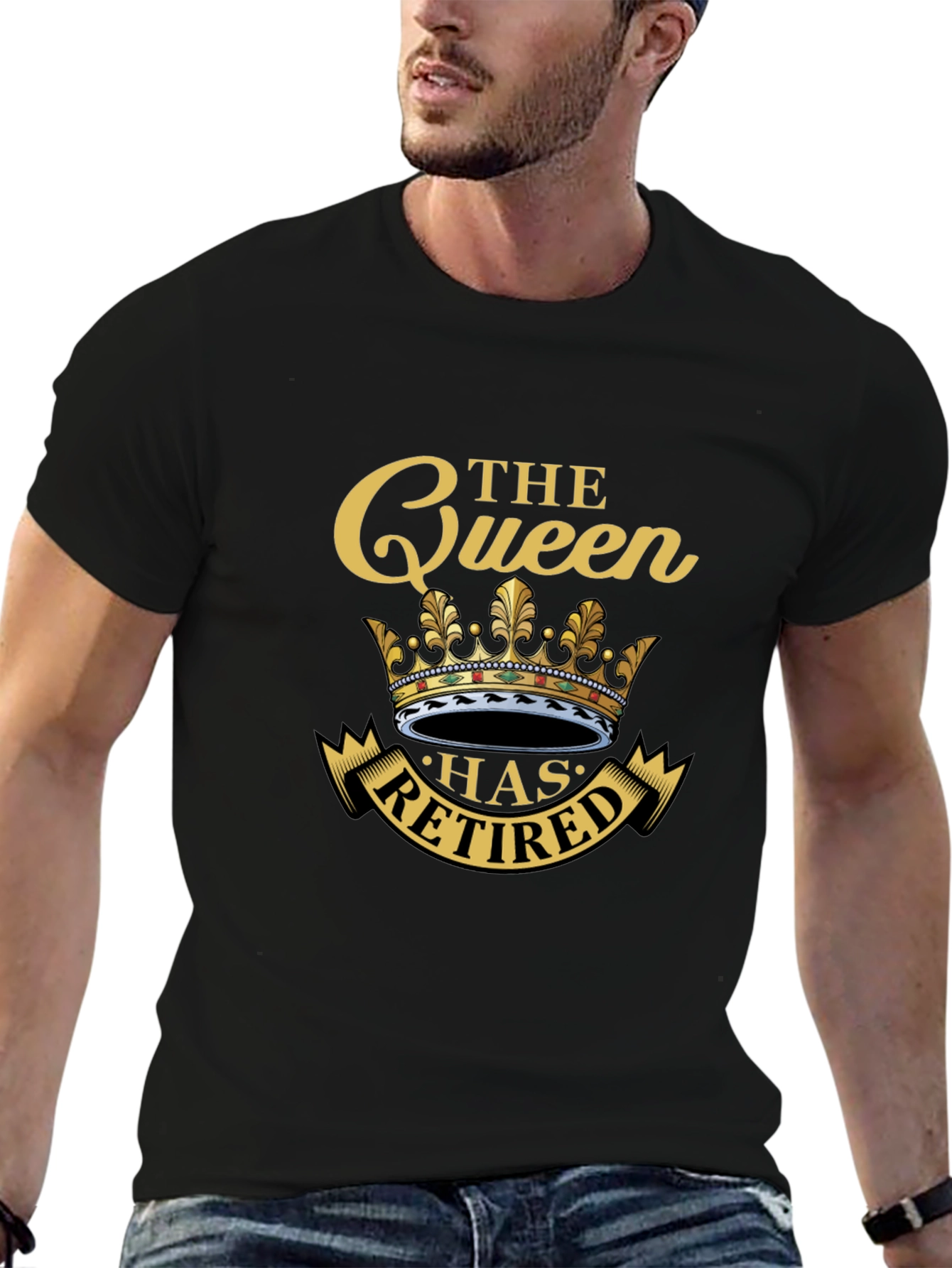 Black The Queen Has Retired T-Shirt view 6