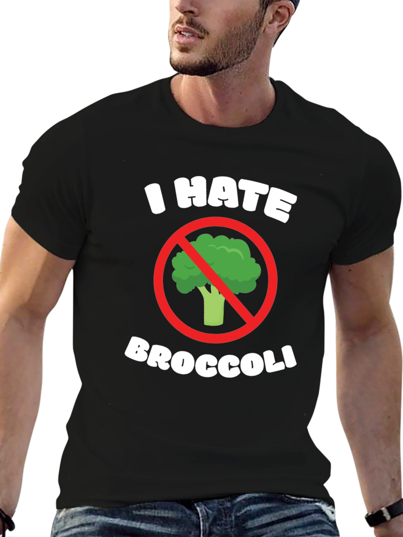 Black I Hate Broccoli Graphic Tee - Black T-Shirt view 6