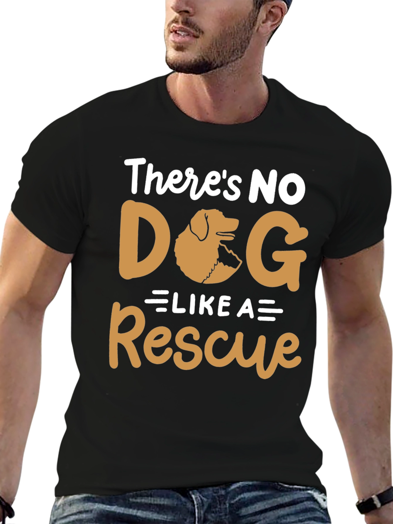 Black Rescue Dog T-Shirt - Unisex Graphic Tee view 6