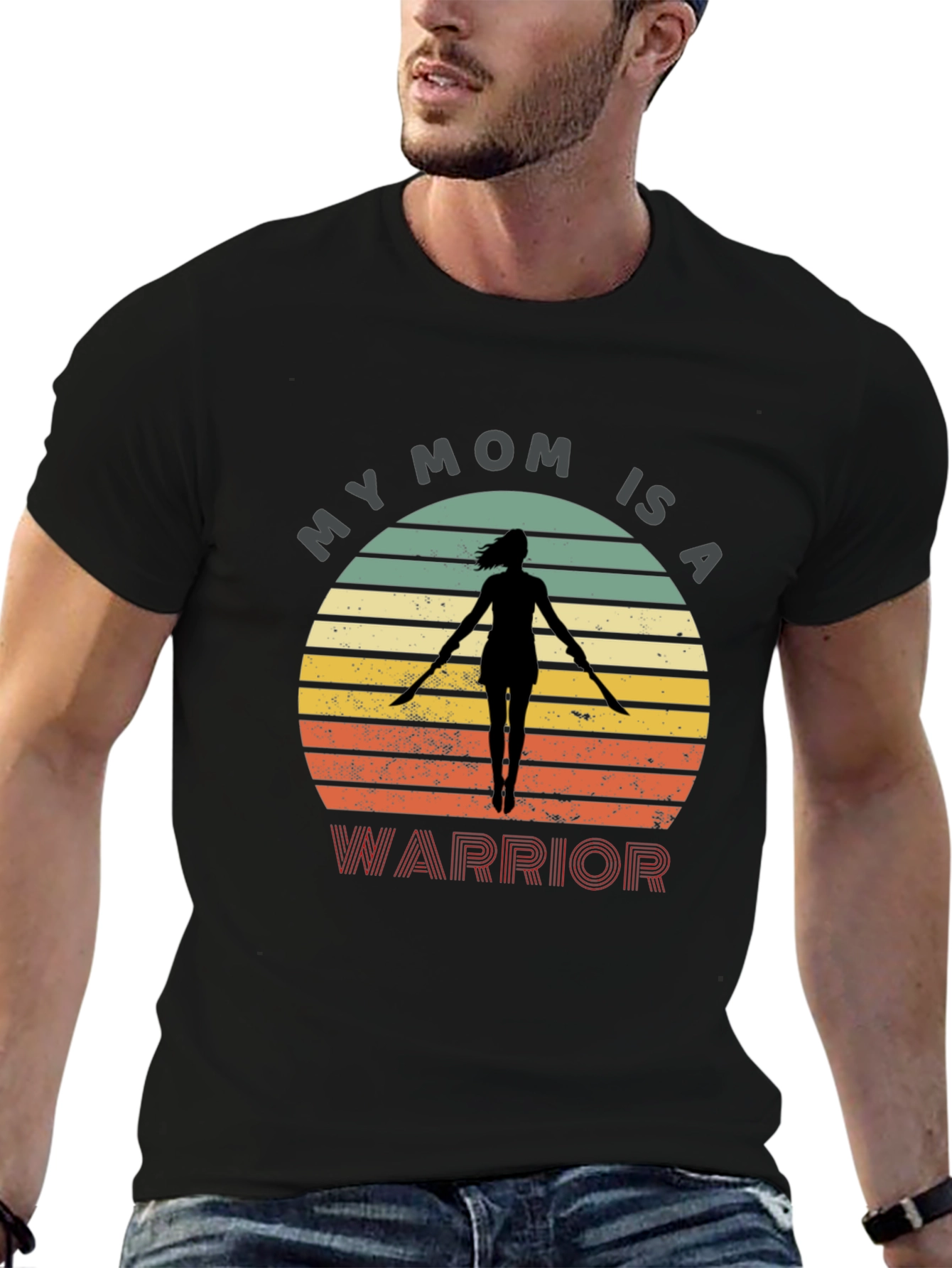 Black My Mom Is A Warrior Graphic Tee - Unisex view 6