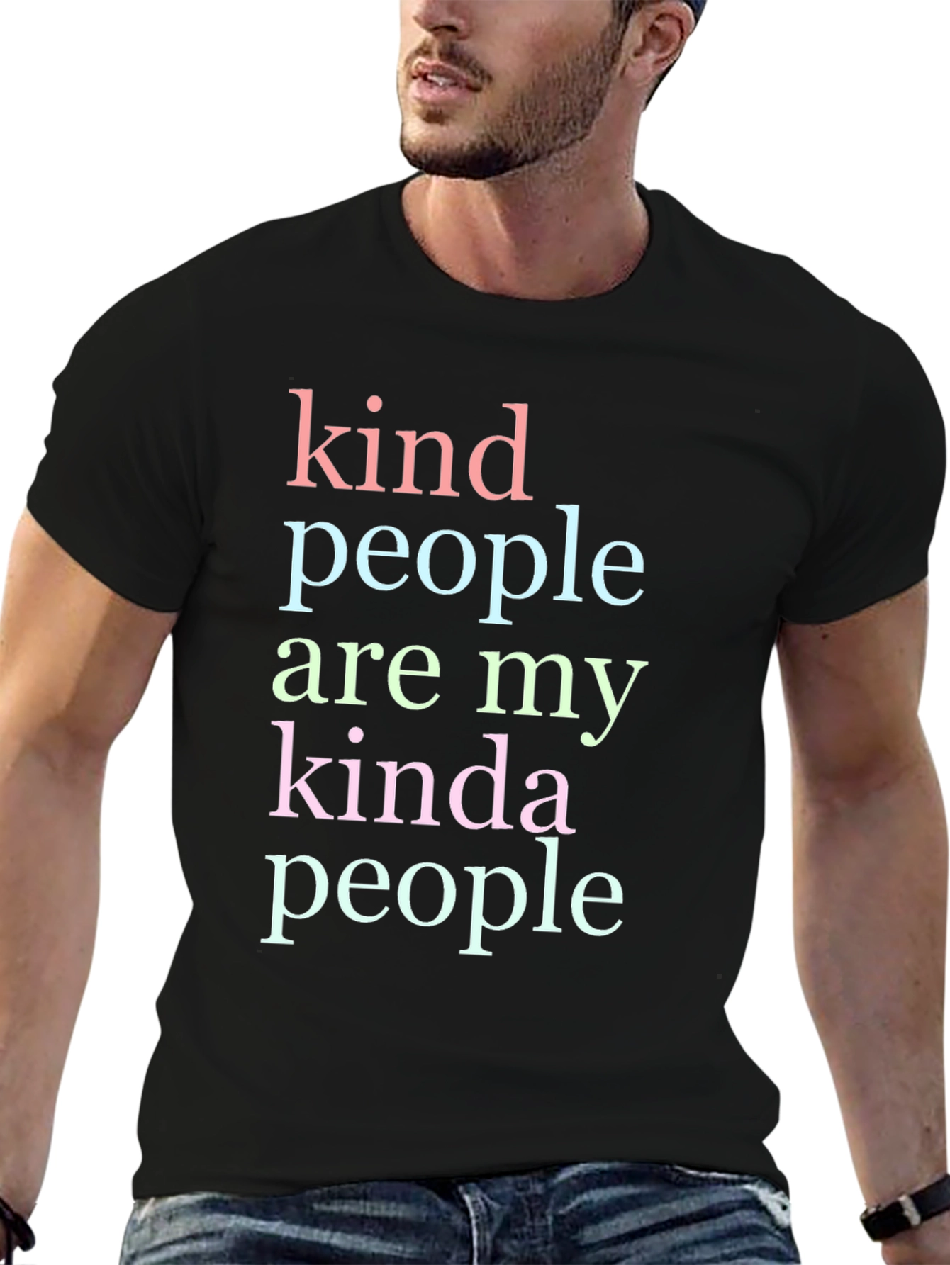 Black Kind People T-Shirt - Soft Cotton Tee view 6
