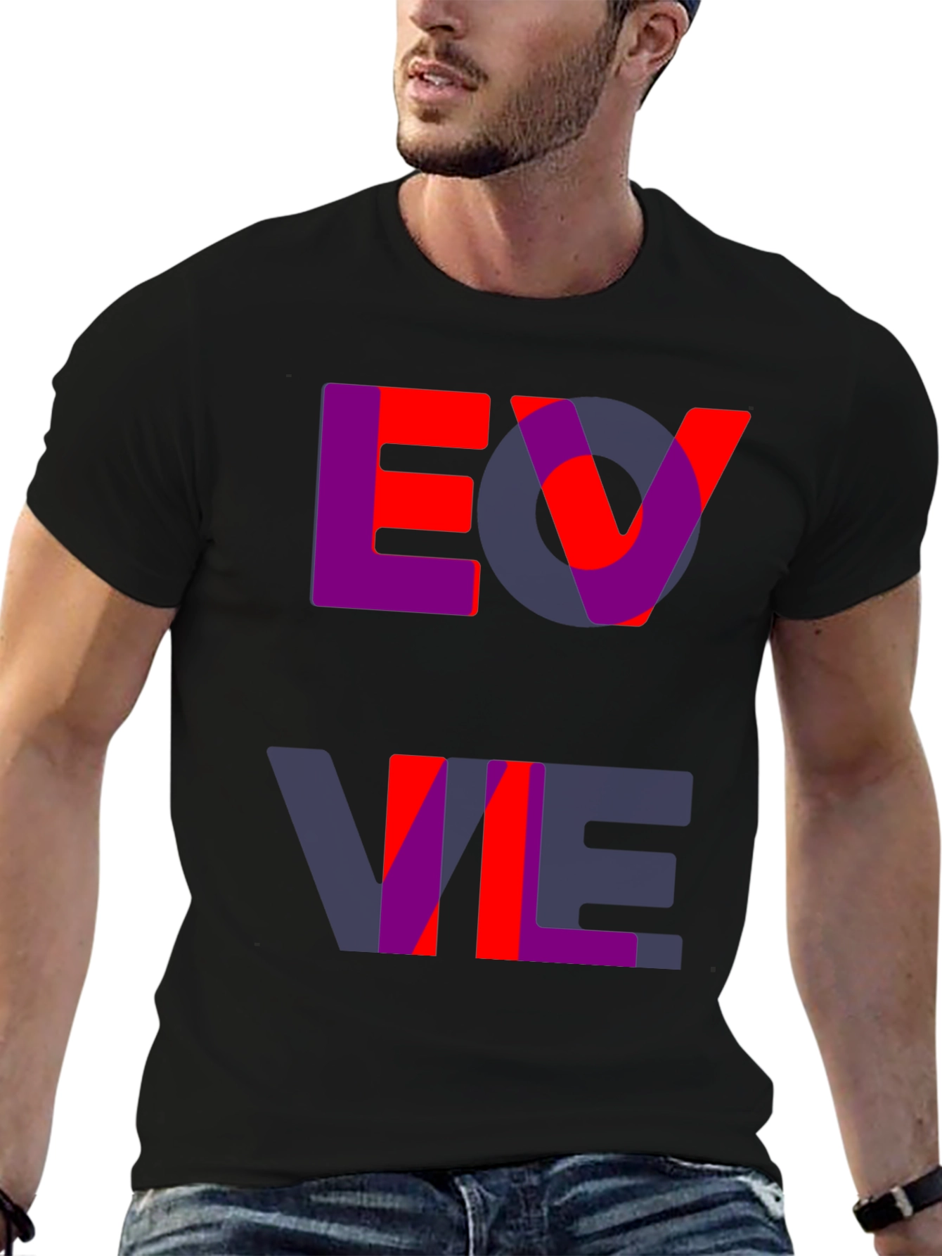 Black Bold Graphic Tee - Evil Design view 6