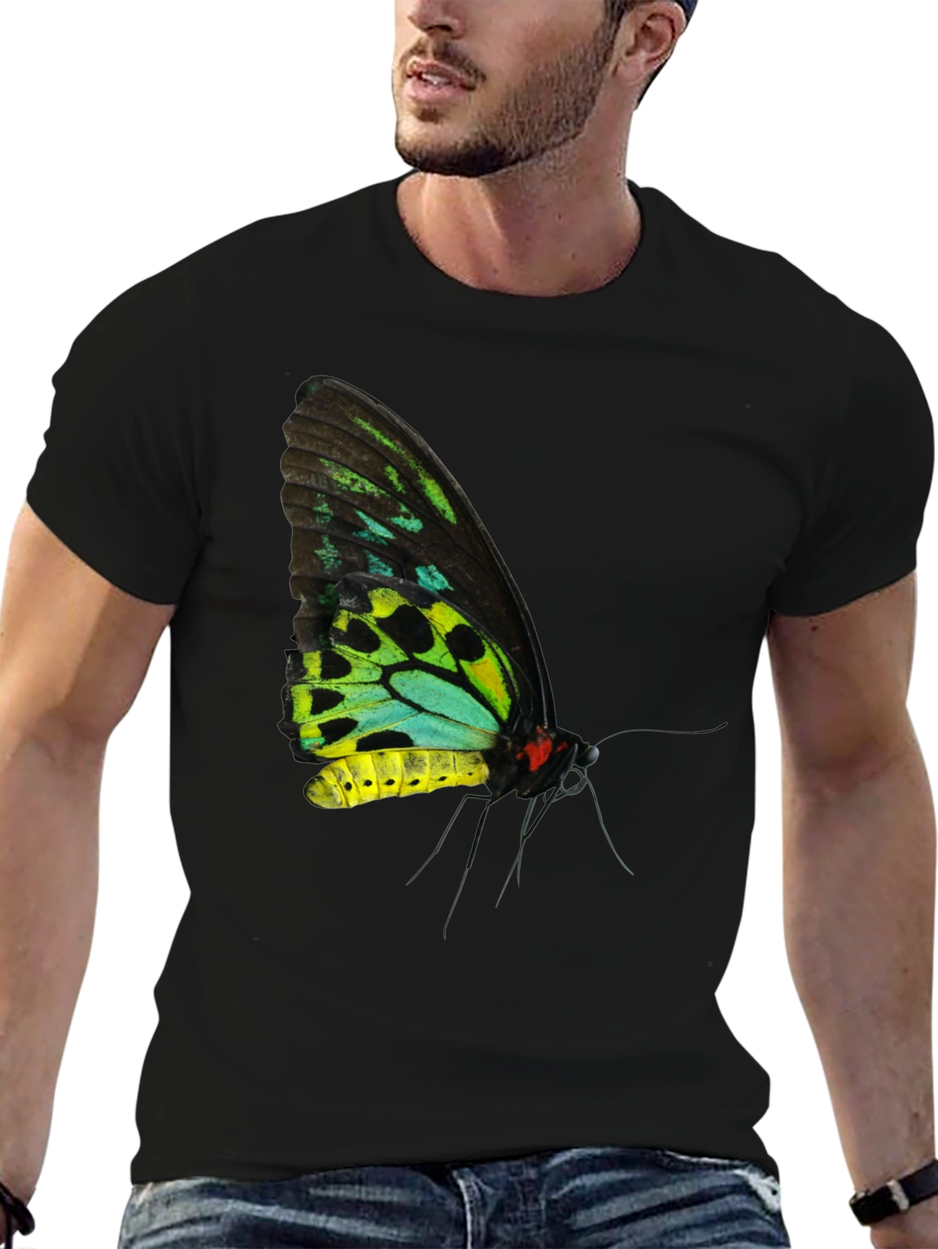 Black Butterfly Graphic Black T-Shirt view 6