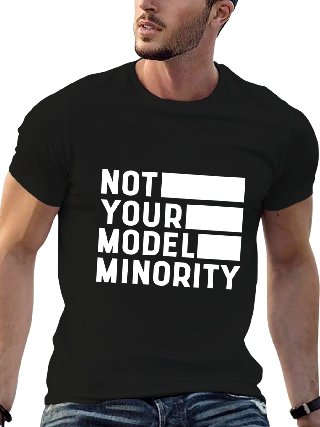Black Not Your Model Minority Graphic Tee view 6