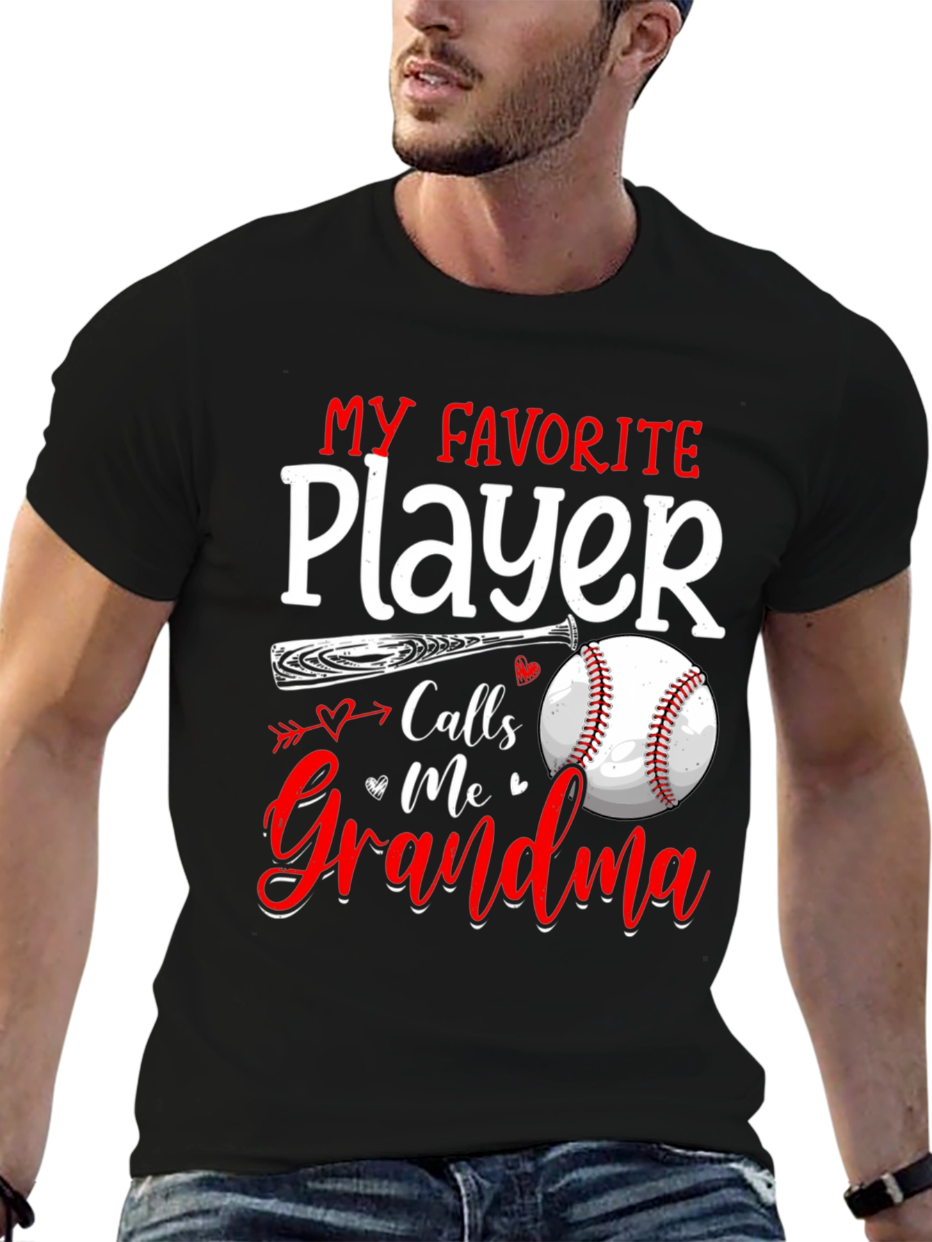 Black Grandma's Favorite Baseball Player T-Shirt view 6