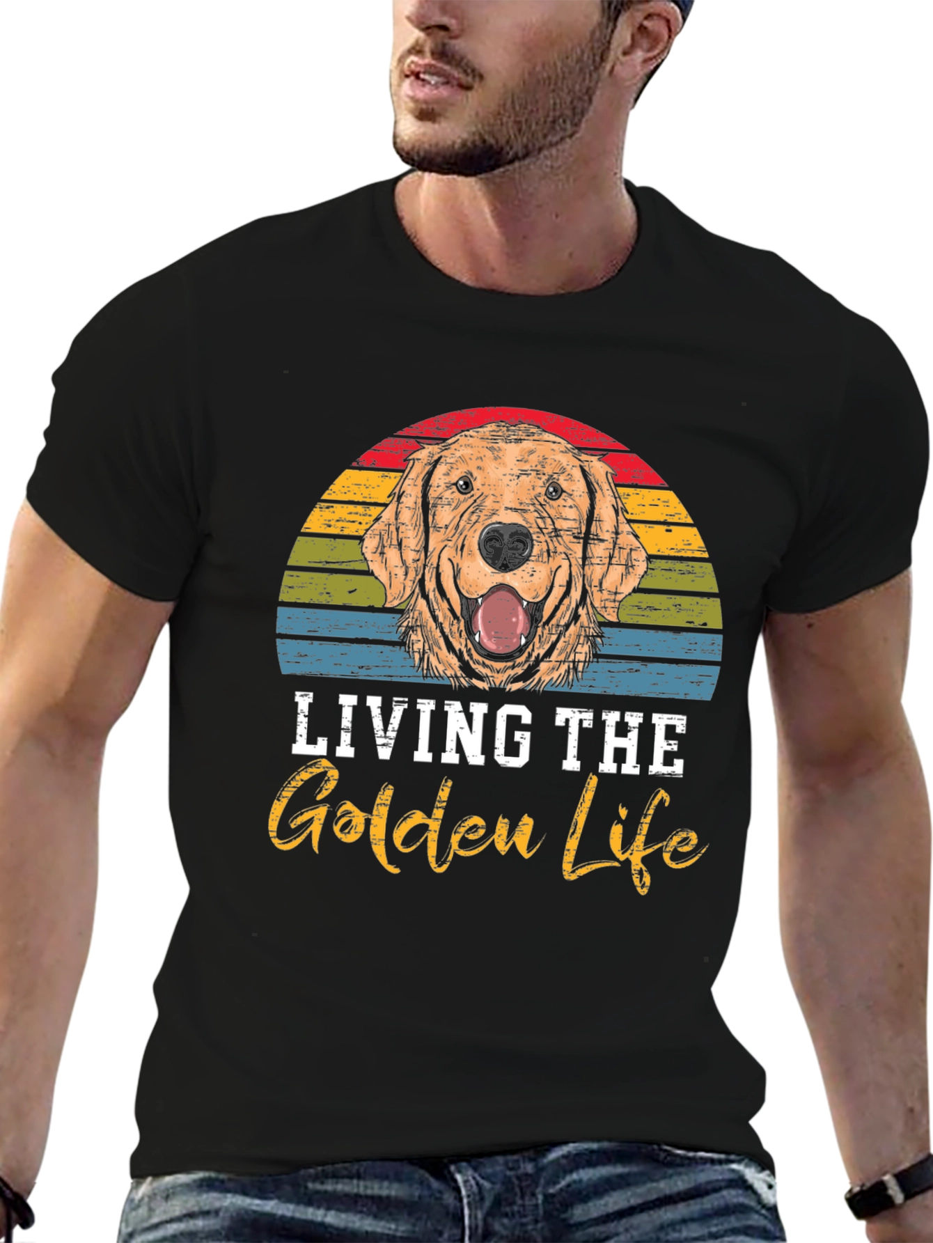 Black Living the Golden Life T-Shirt view 6
