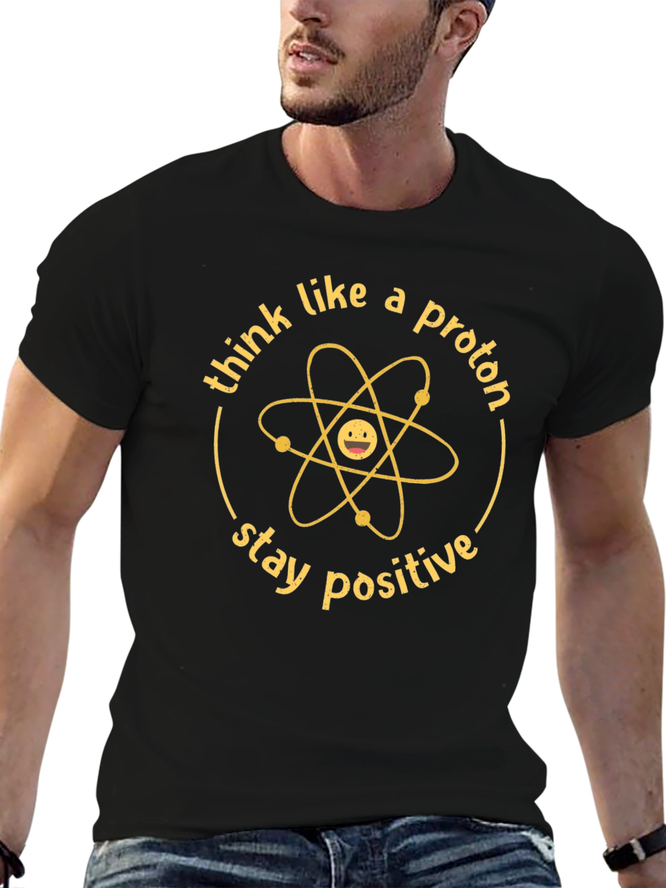 Black Think Like a Proton T-Shirt view 6