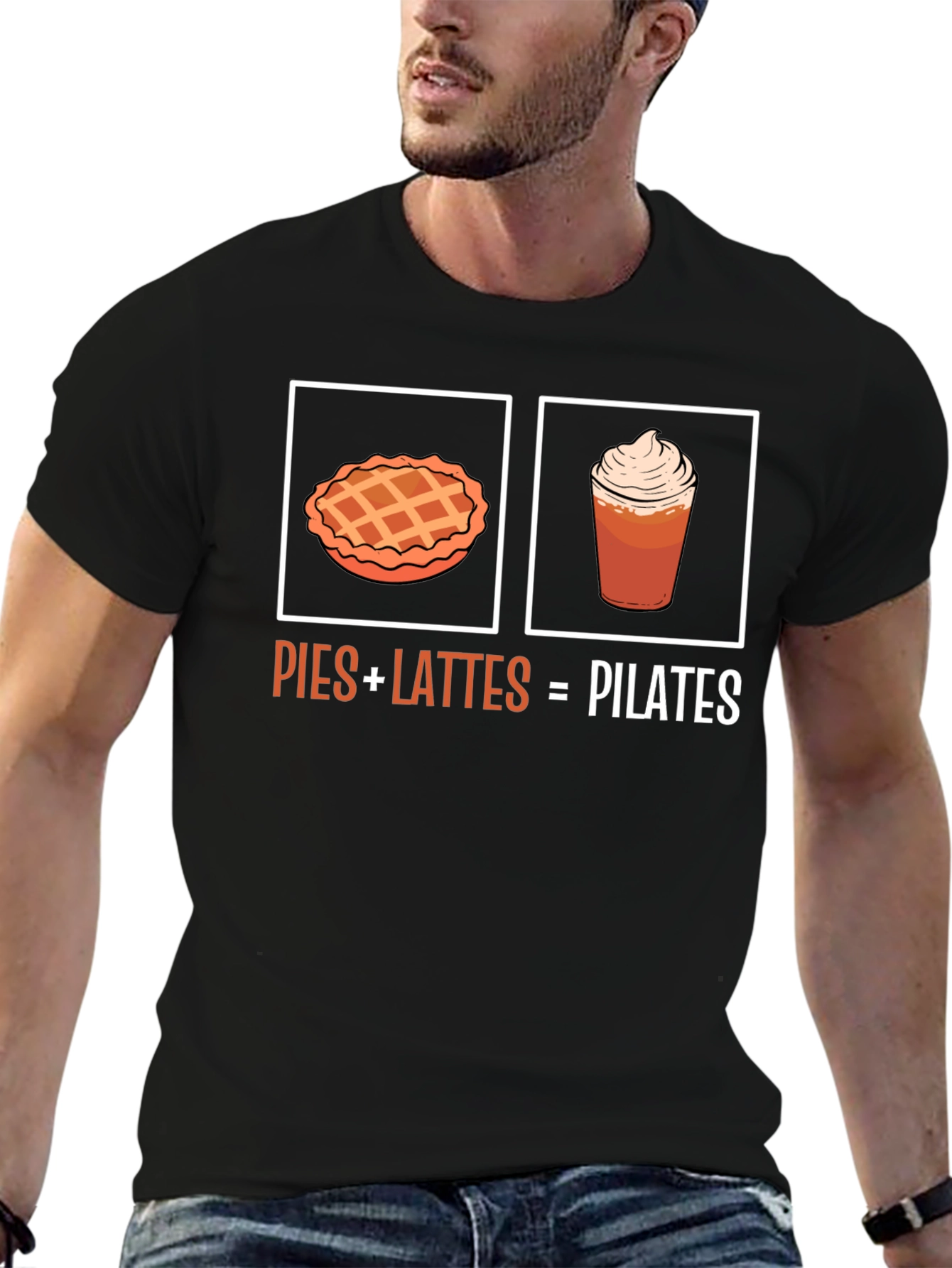 Black Pies + Lattes = Pilates T-Shirt view 6