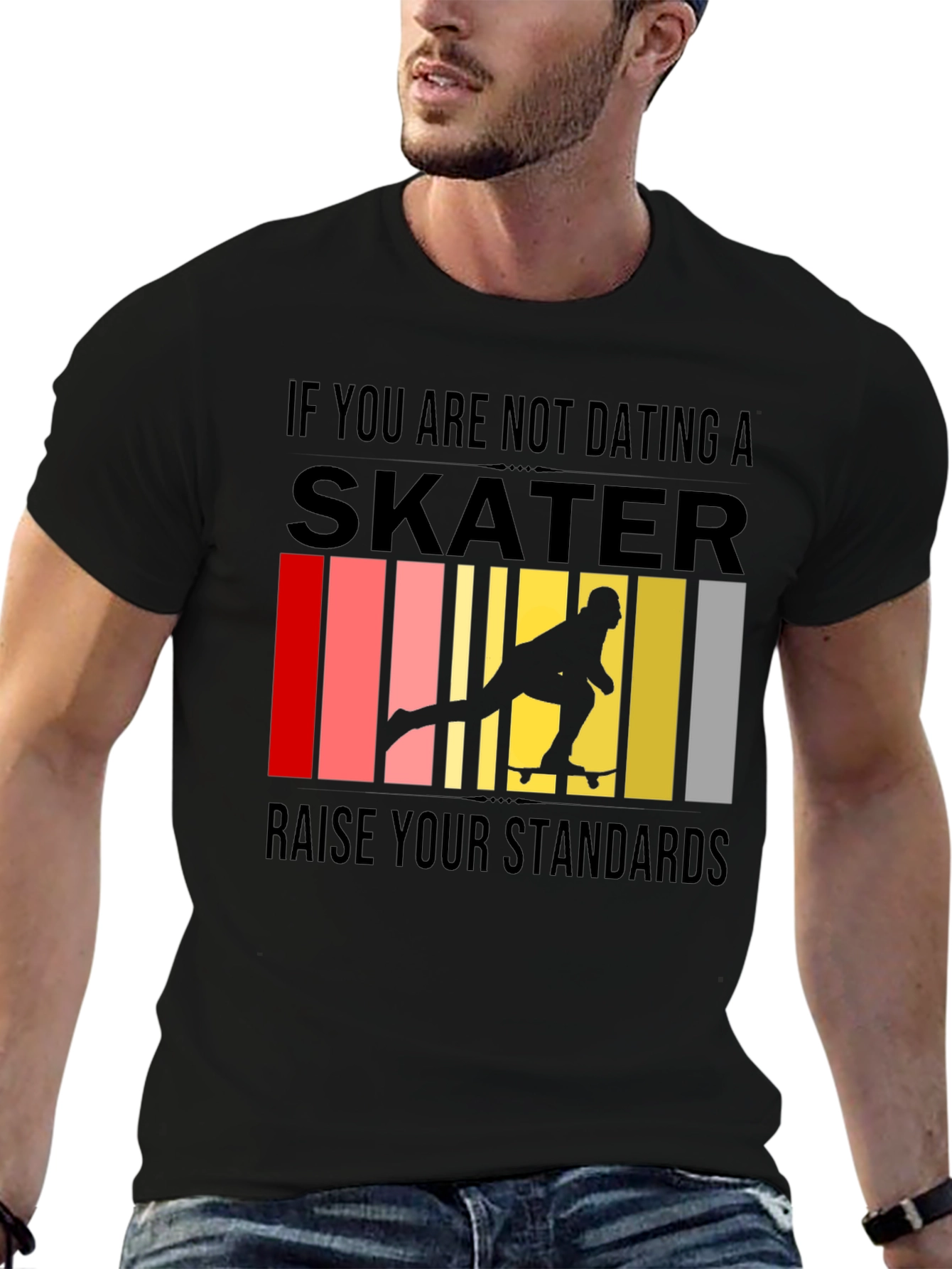 Black Skater Graphic T-Shirt - Raise Your Standards view 6