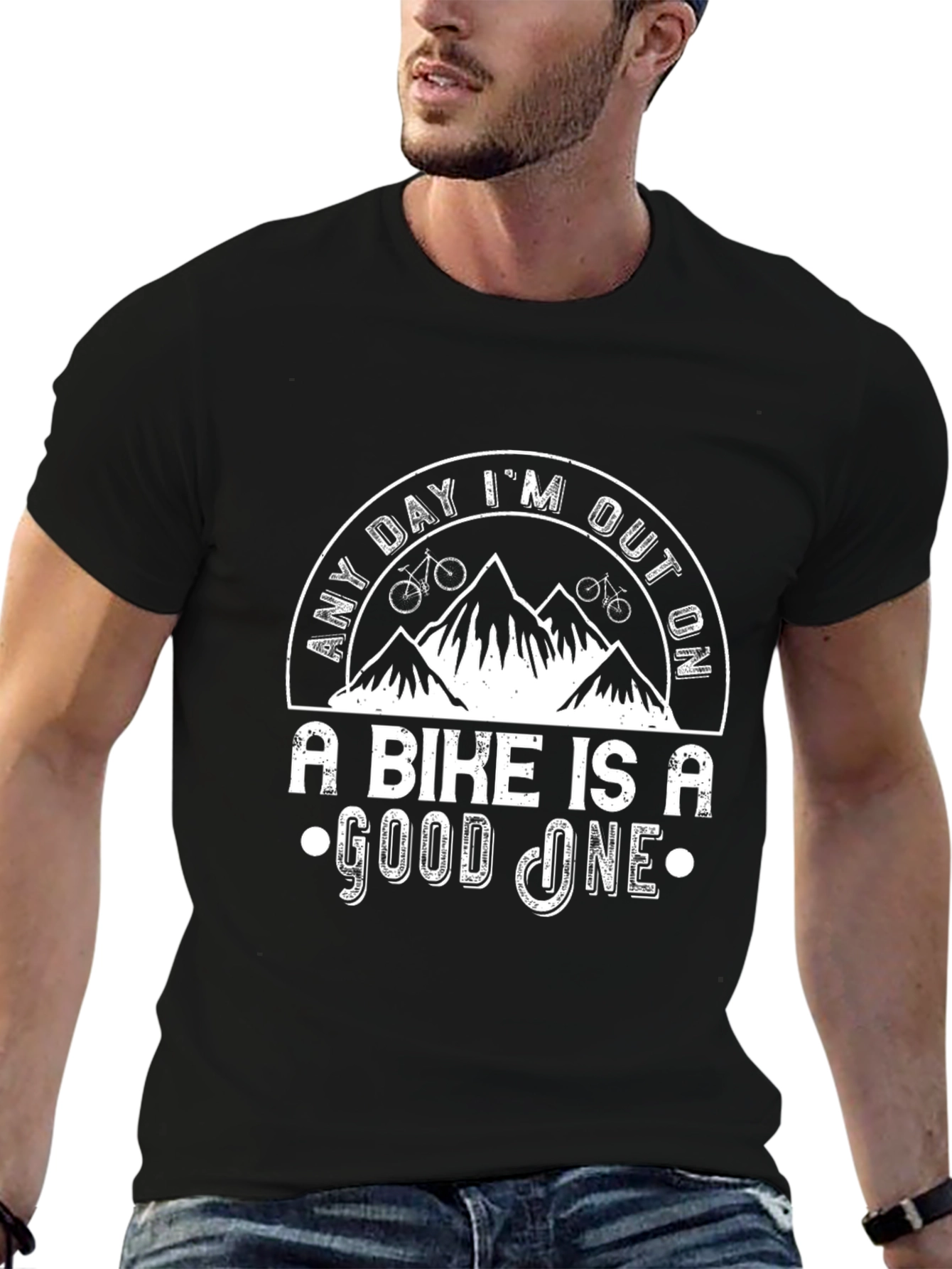 Black Bike Is a Good One T-Shirt, Mountain Biking Tee view 6