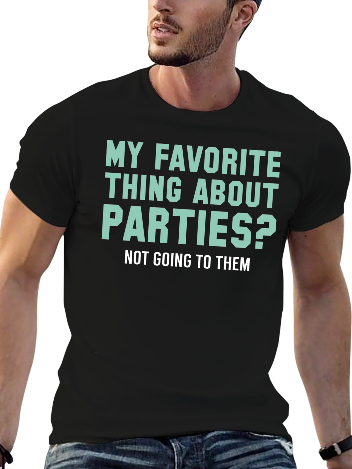 Black Introvert Humor T-Shirt: My Favorite Thing About Parties view 6