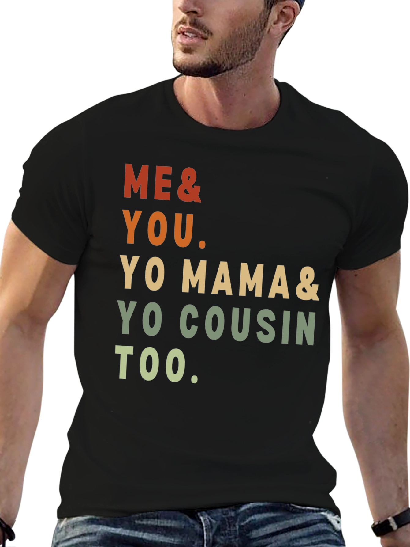Black Me & You Tee - Yo Mama & Cousin Too - Retro Style view 6