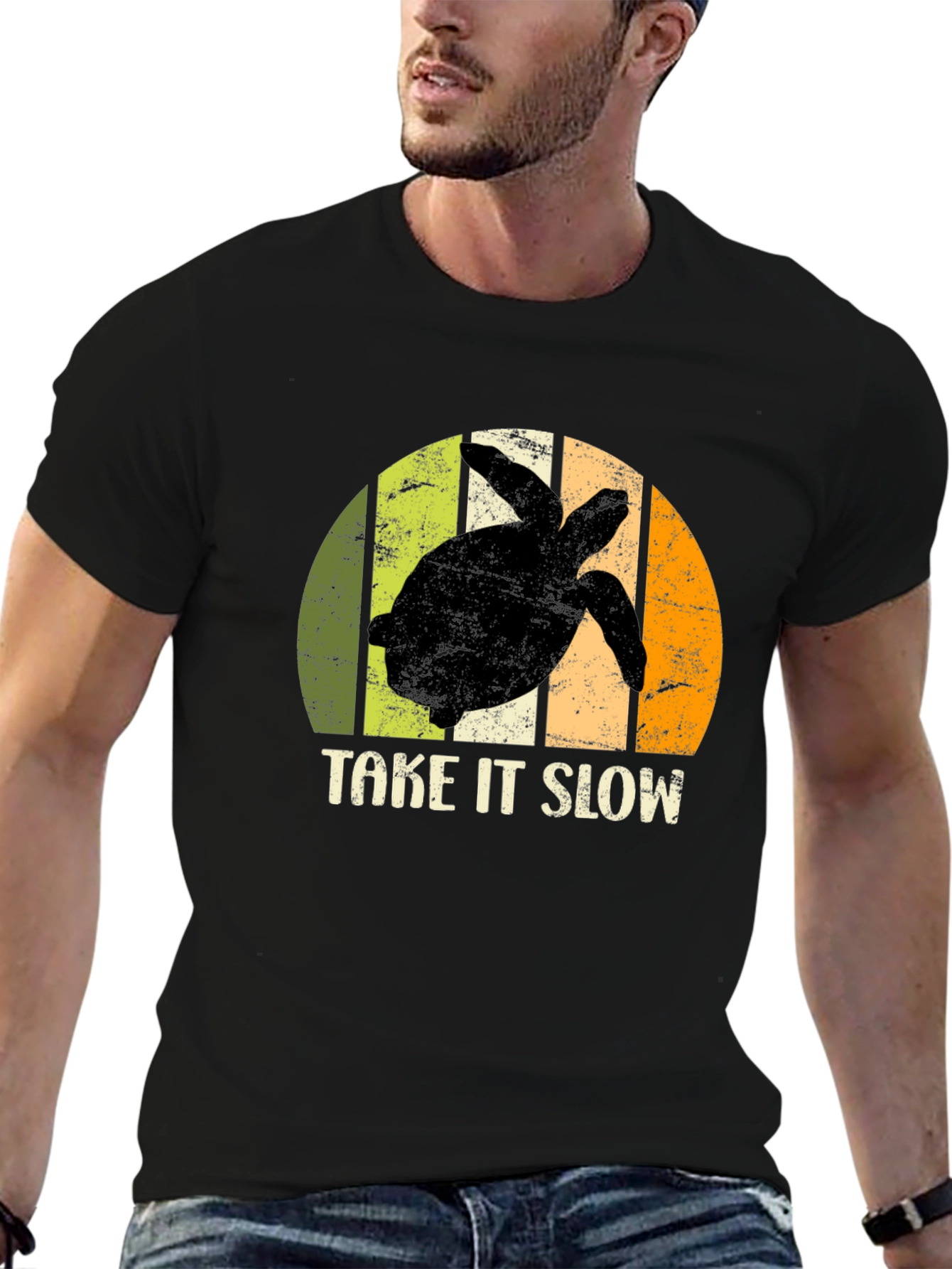 Black Take It Slow Turtle Graphic Tee - Relaxed Comfort view 6