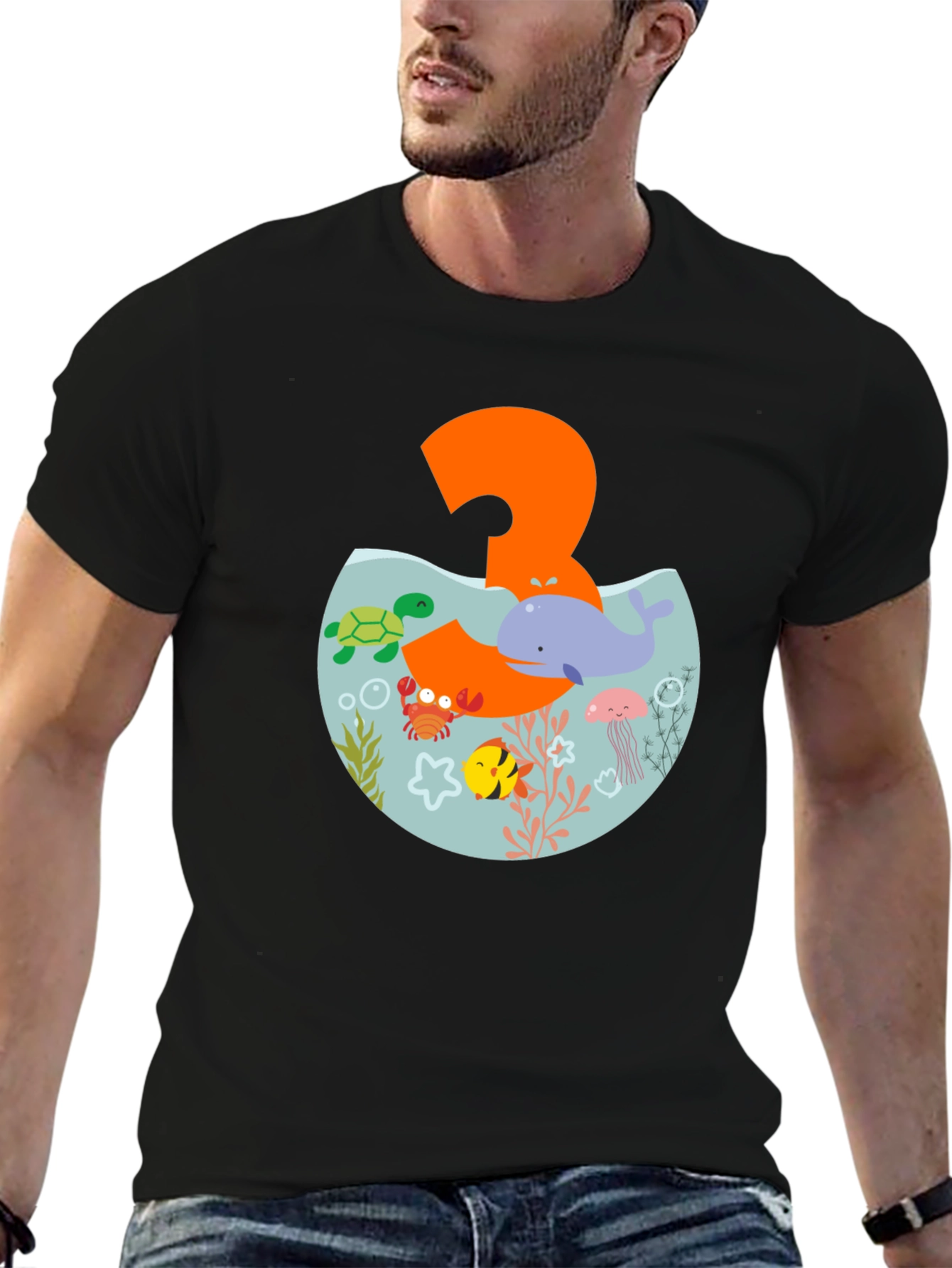 Kids 3rd Birthday Ocean Theme T-Shirt - 6