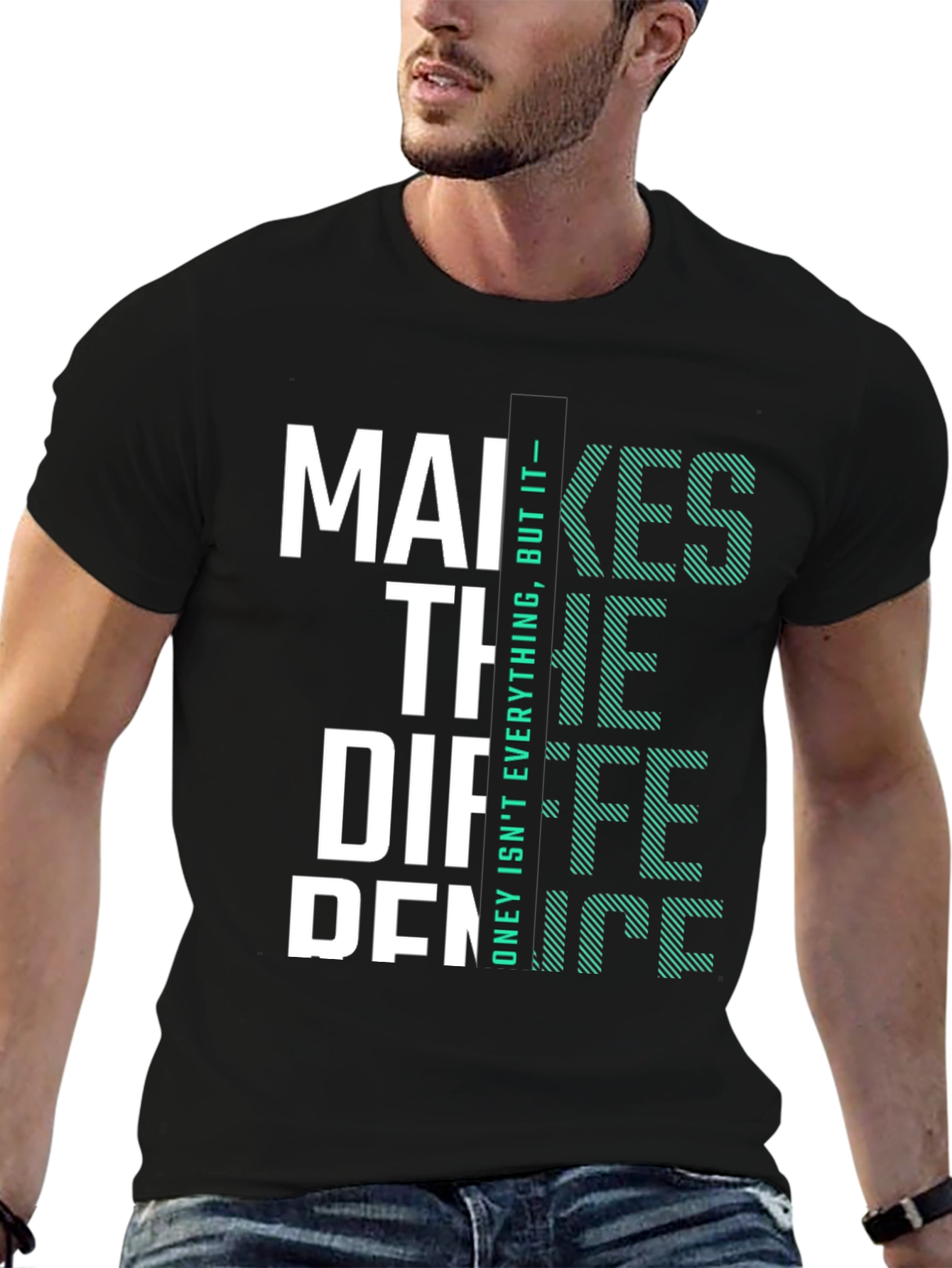 Black Makes the Difference Graphic Tee view 6