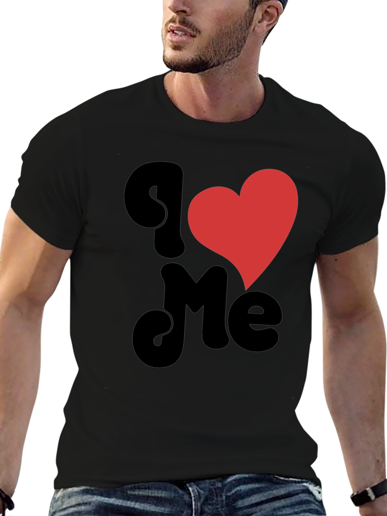 Black I Heart Me Black Graphic Tee view 6