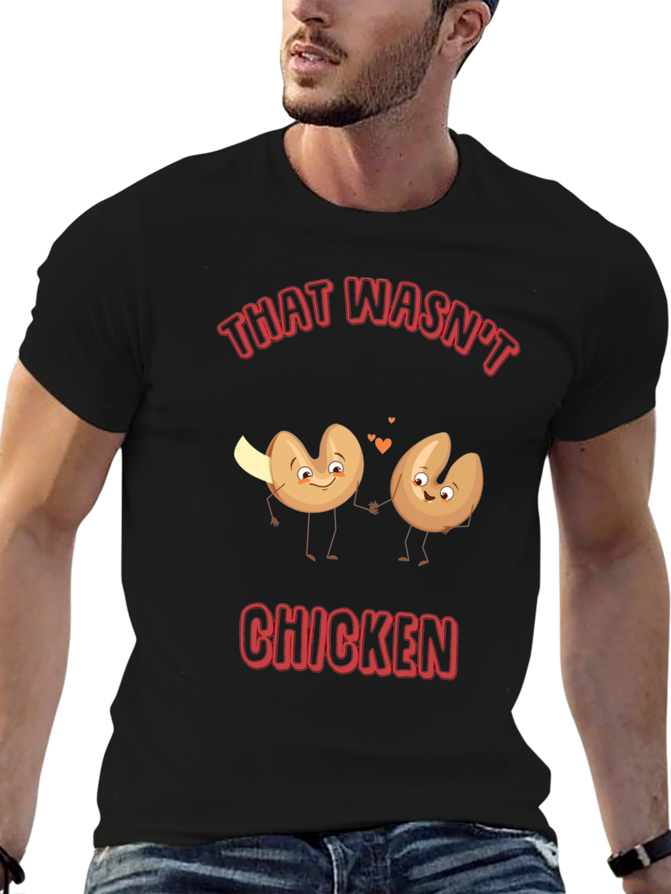 Black Funny That Wasn't Chicken Fortune Cookie T-Shirt view 6
