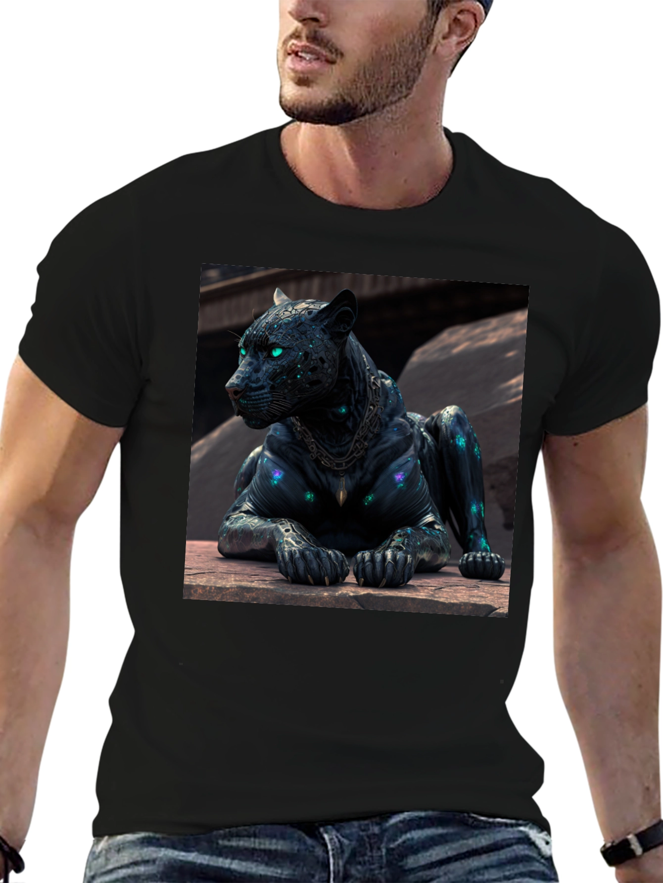 Black Black Panther Graphic Tee - Unique Design view 6