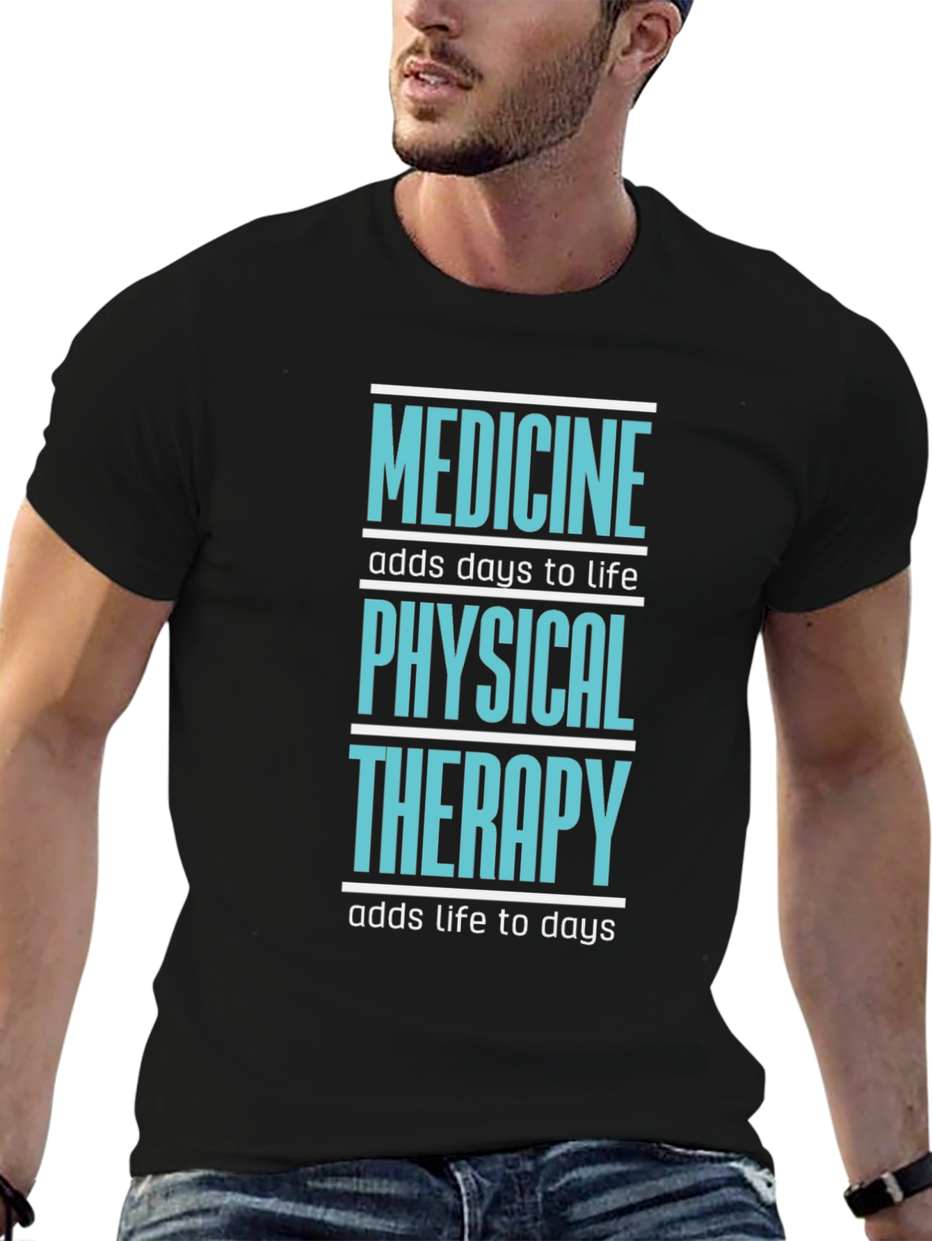Black Medicine & Physical Therapy Graphic T-Shirt view 6
