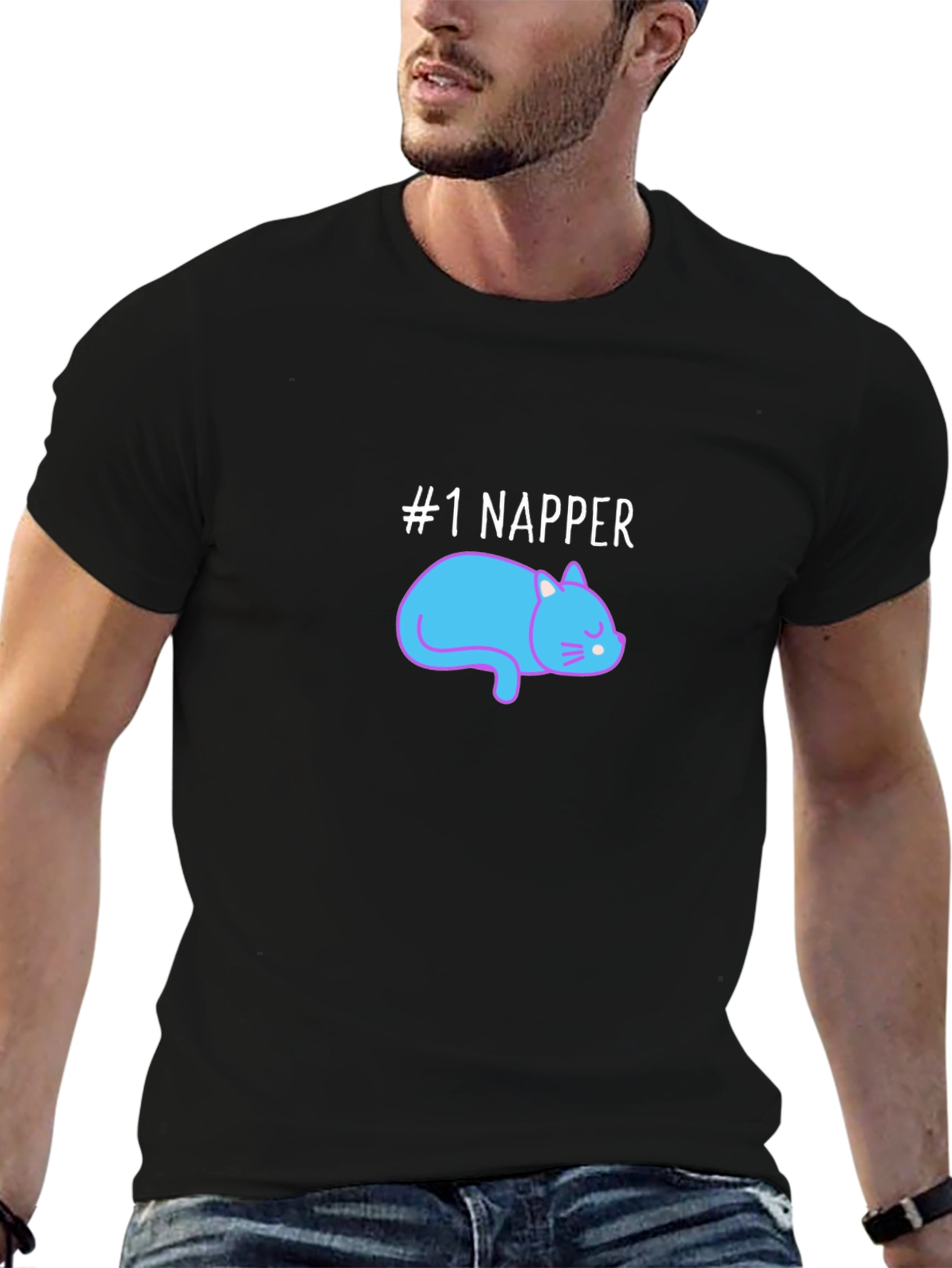 #1 Napper Cat Graphic Tee - Comfortable Cotton Blend - 6