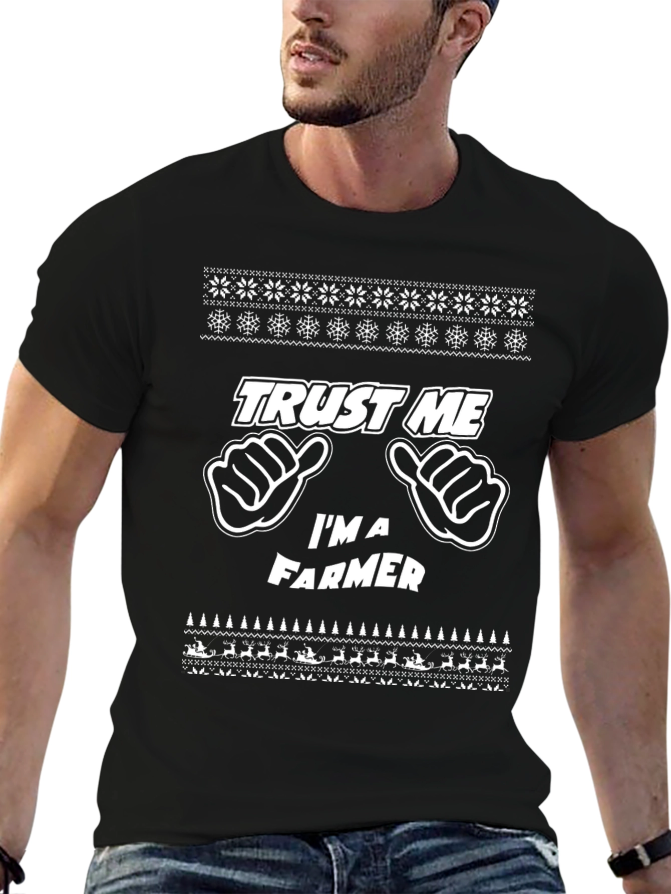 Black Trust Me I'm A Farmer Graphic Tee view 6