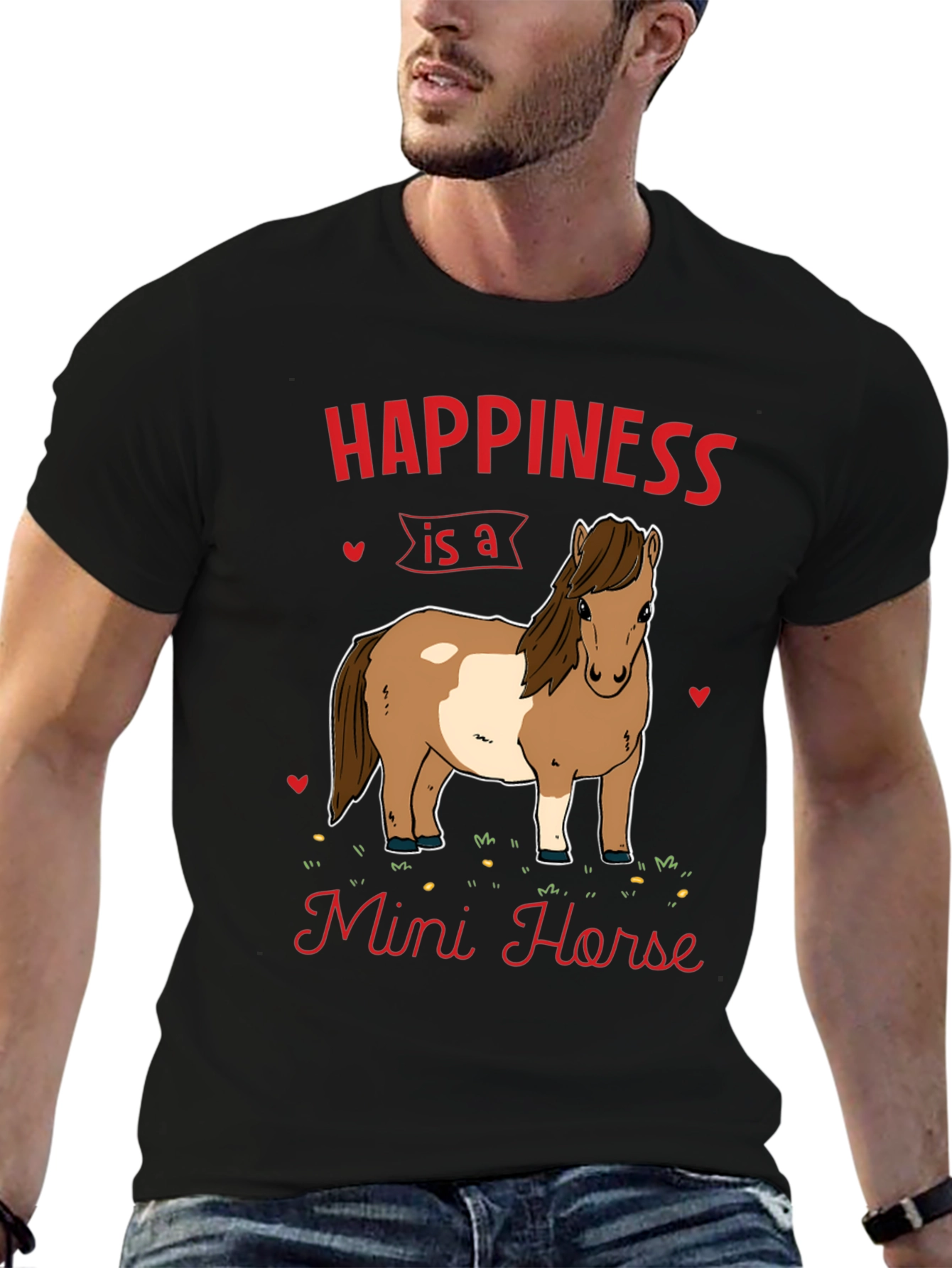Black Happiness Mini Horse T-Shirt view 6